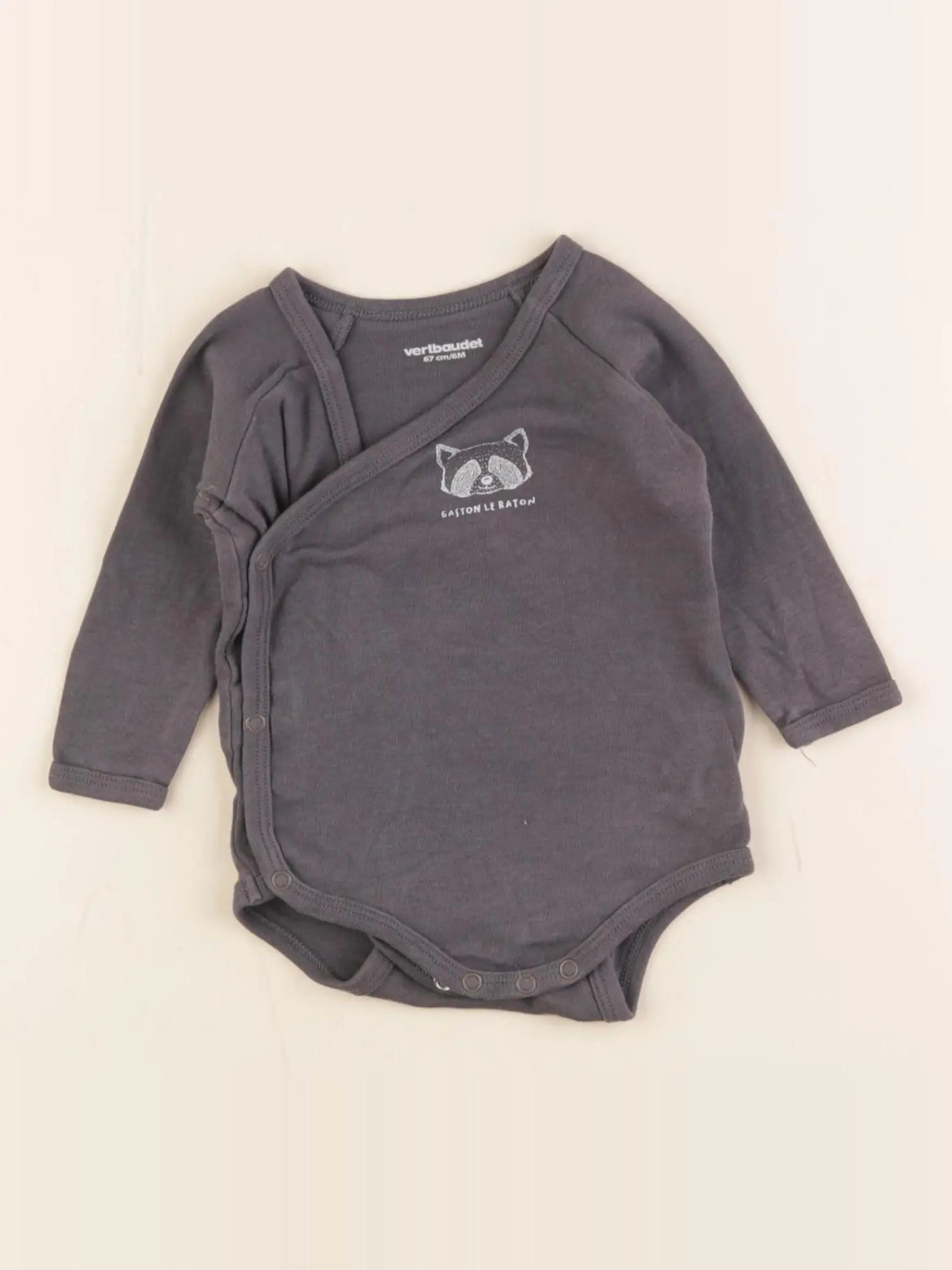 Vertbaudet - body gris - 6 mois