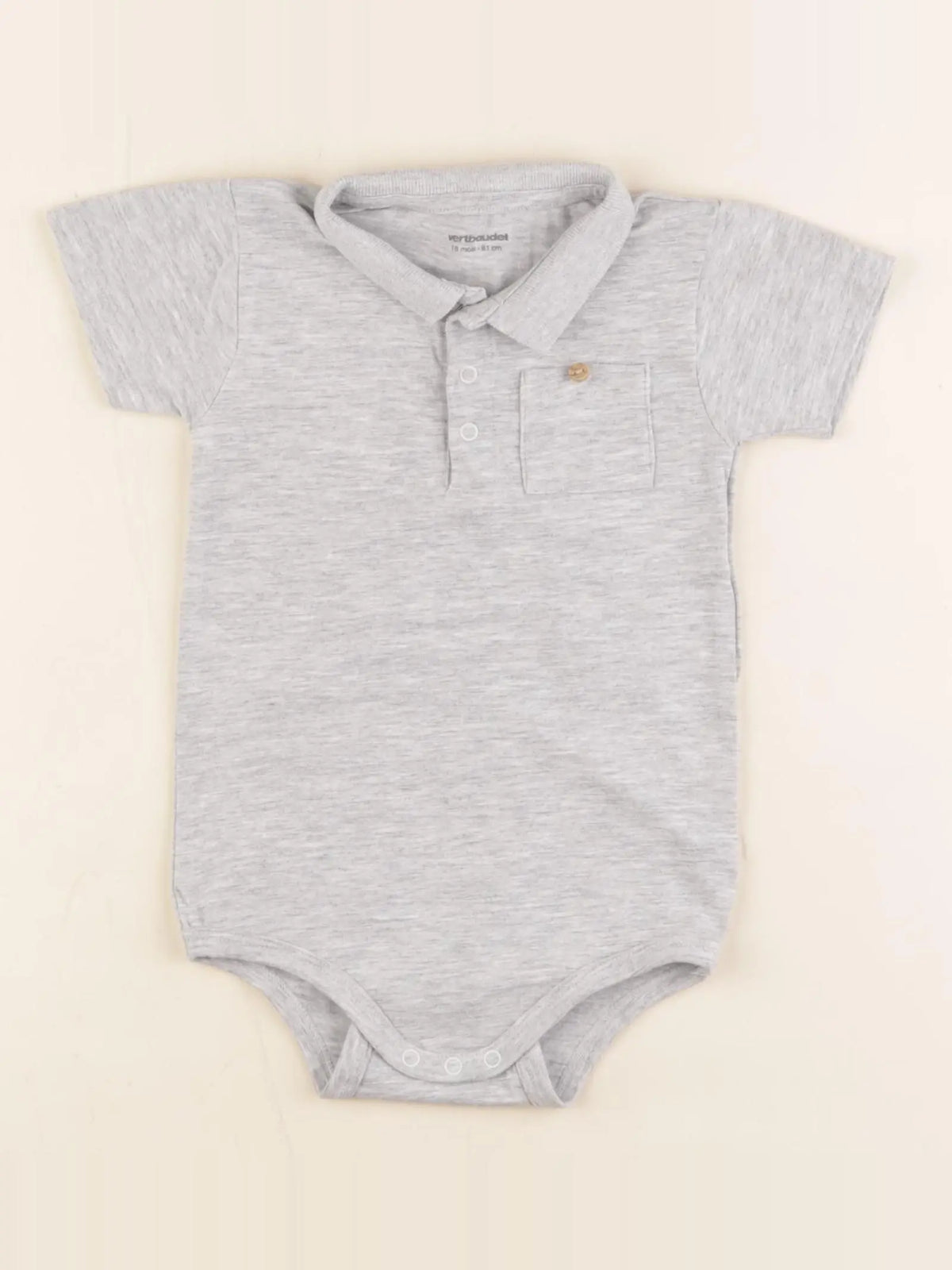 Vertbaudet - body à col gris - 18 mois