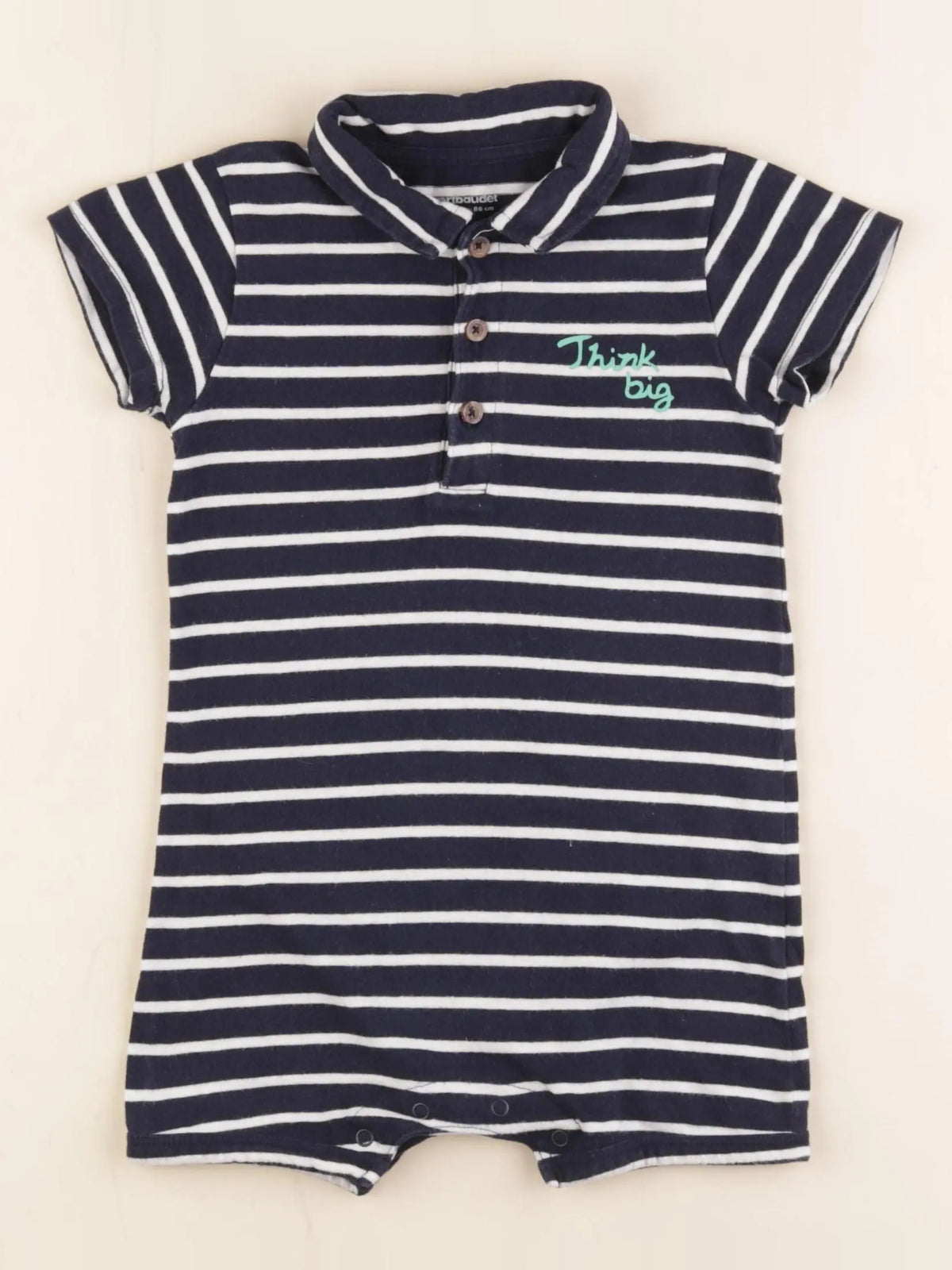 Vertbaudet - combinaison bleu, blanc - 24 mois