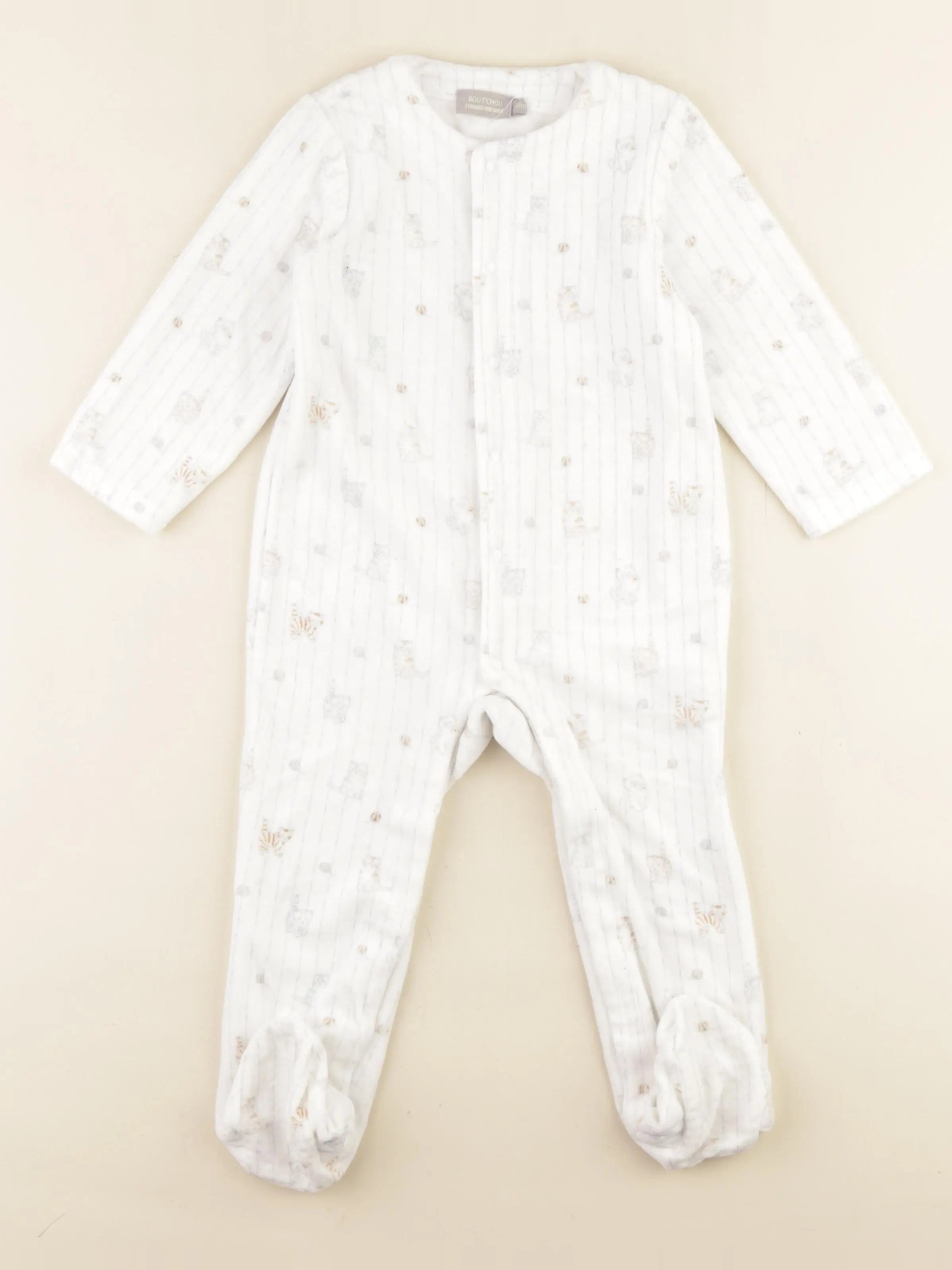 Boutchou - pyjama velours blanc - 24 mois