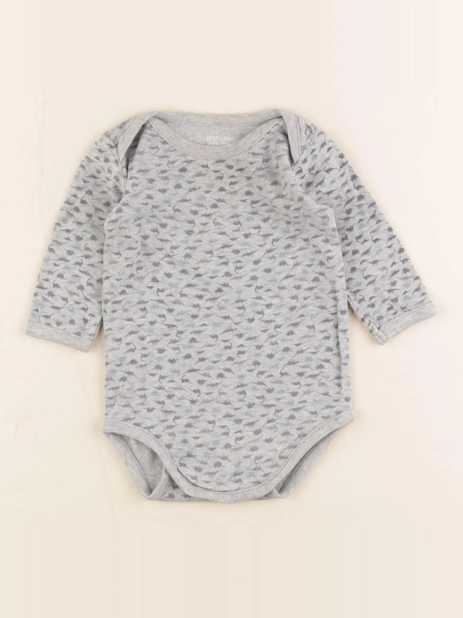 Boutchou - body gris, bleu - 6 mois