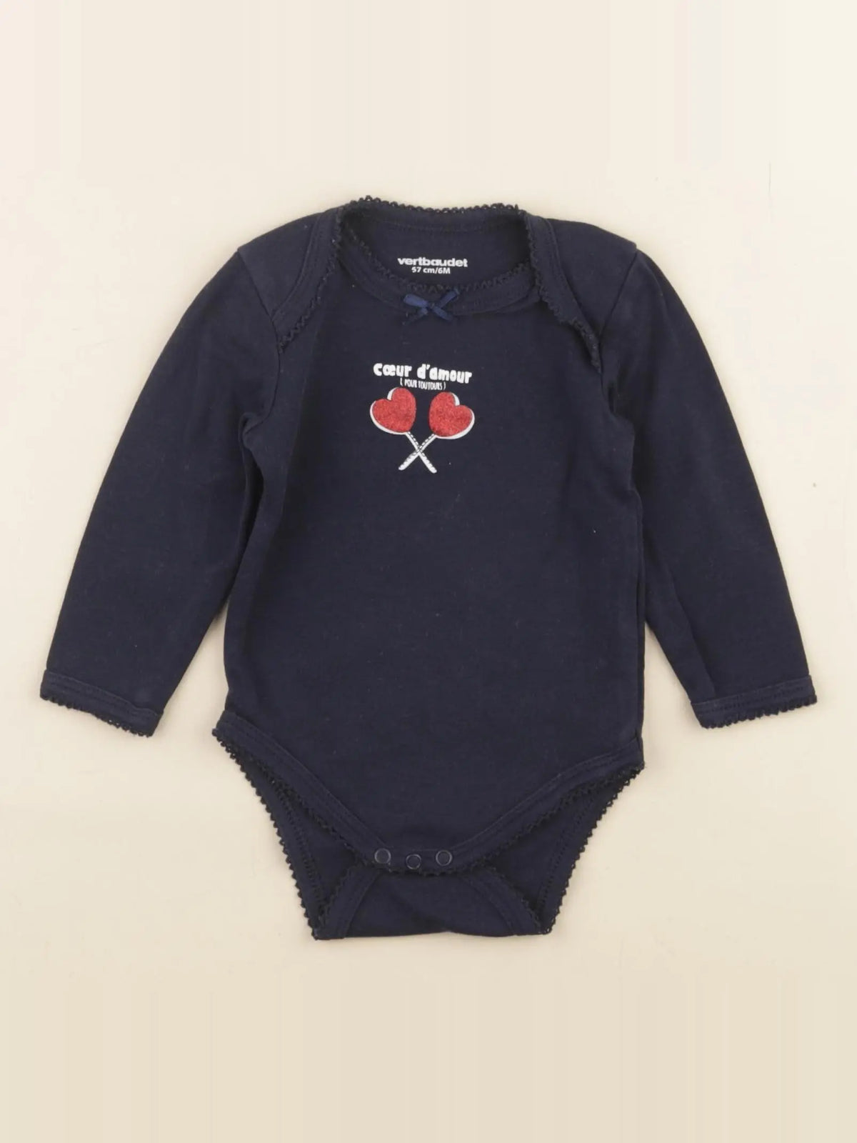 Vertbaudet - body bleu - 6 mois