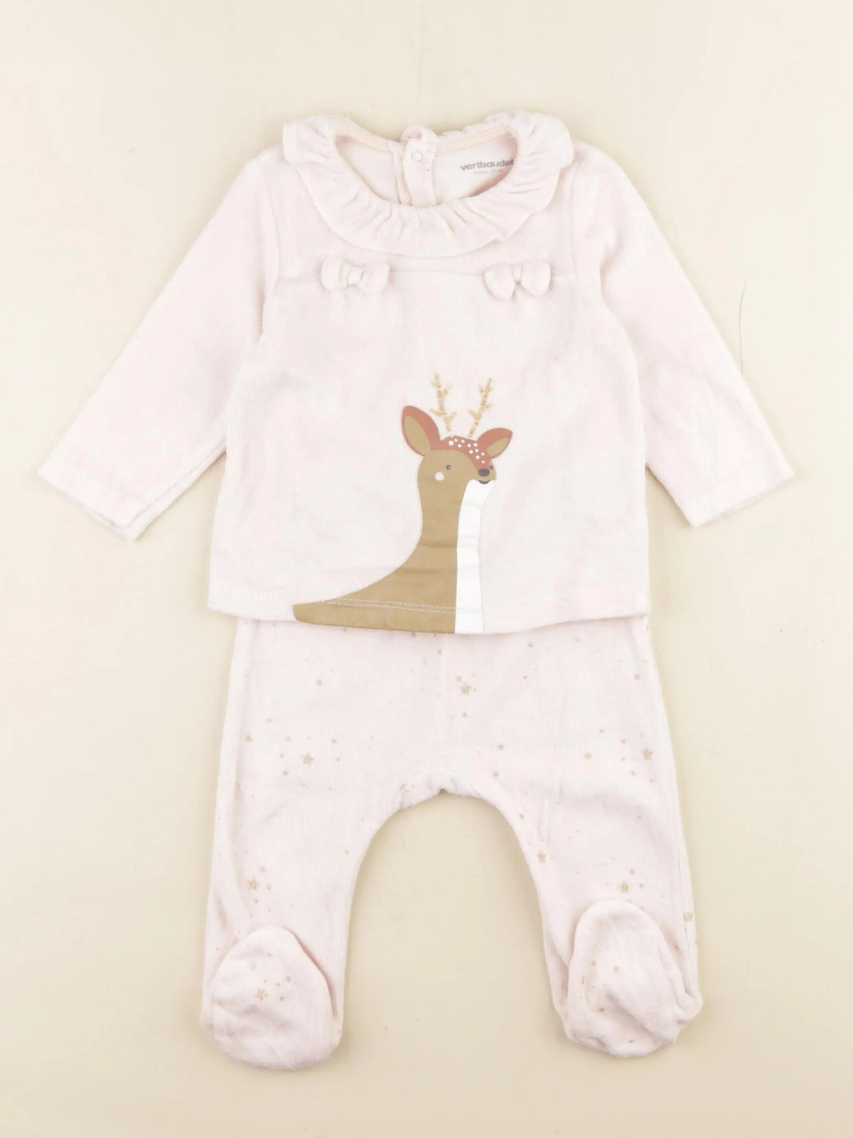 Vertbaudet - pyjama coton rose - 9 mois
