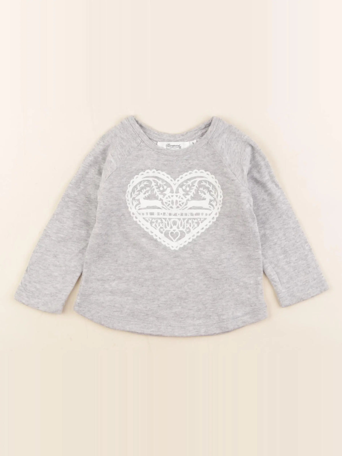 Bonpoint - tee-shirt gris - 12 mois