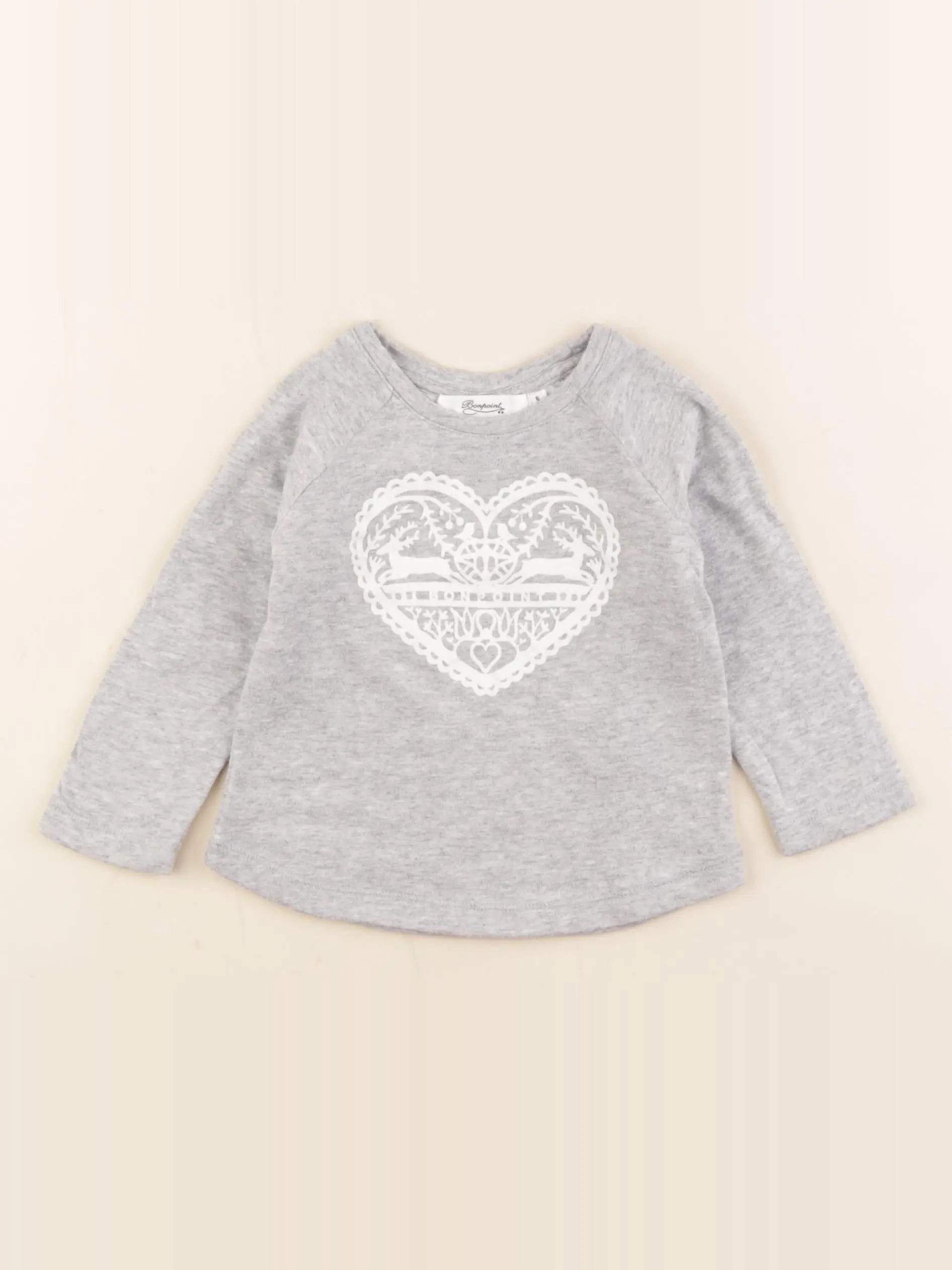 Bonpoint - tee-shirt gris - 12 mois