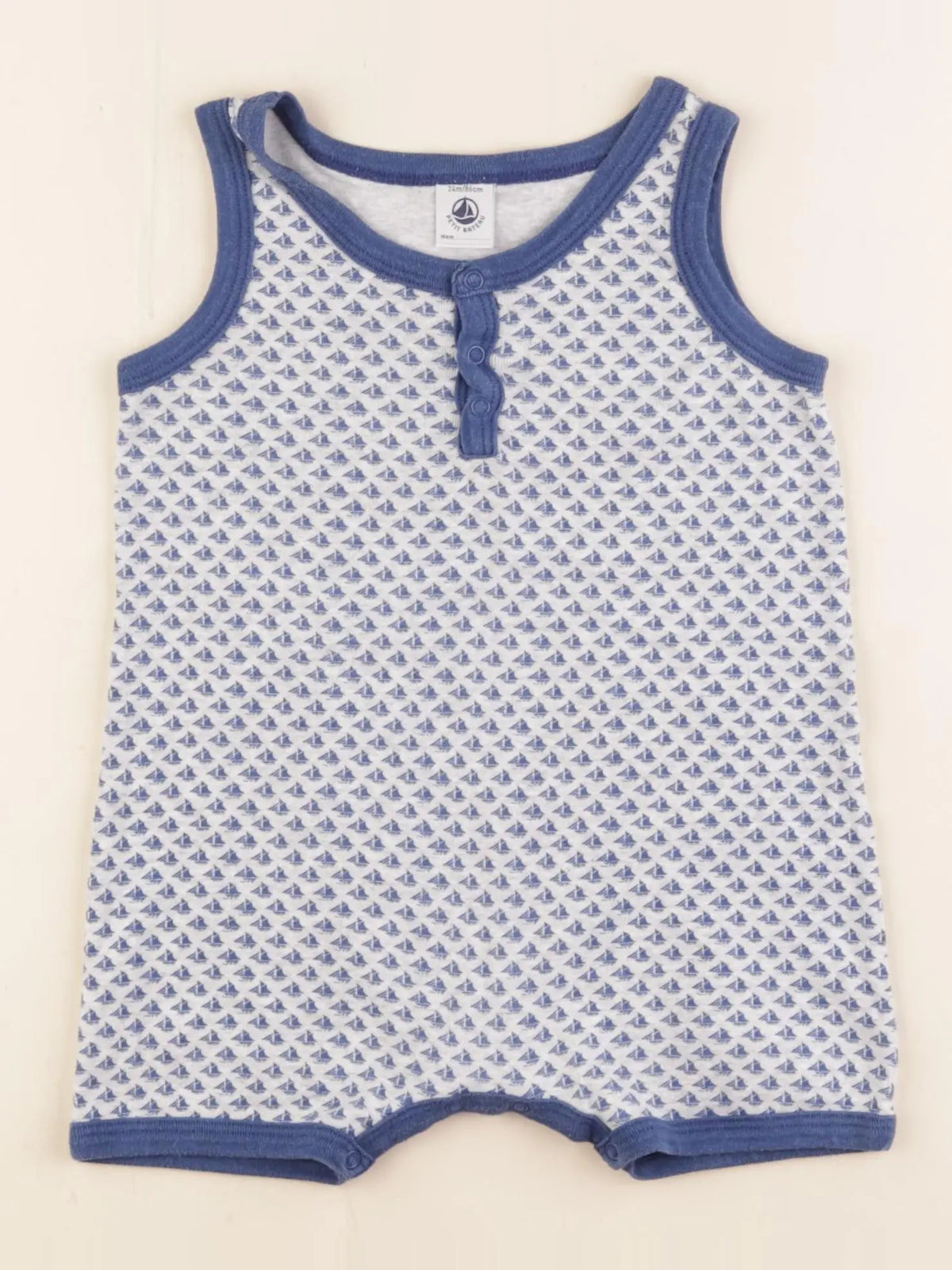 Petit Bateau - pyjama coton bleu - 24 mois