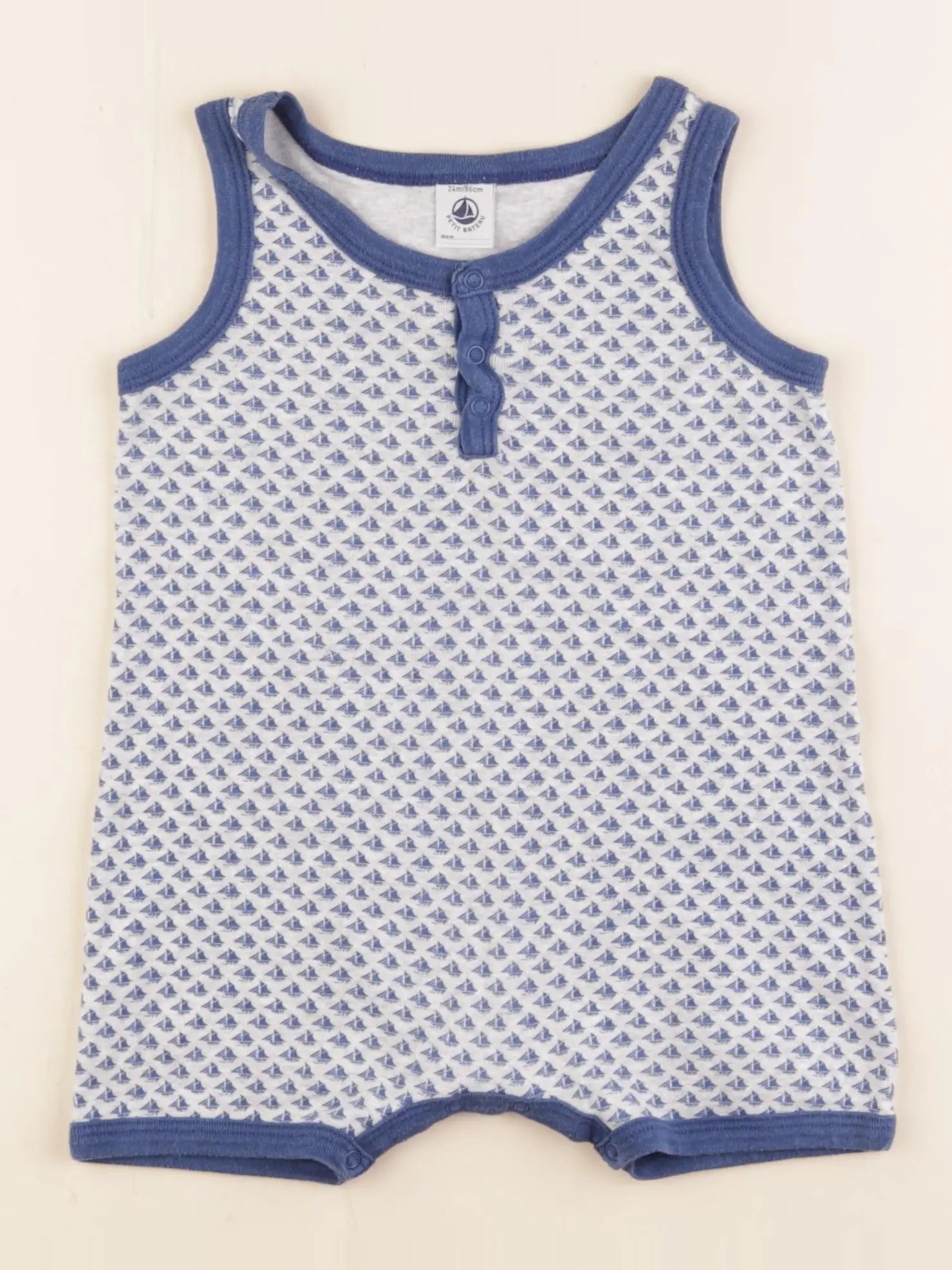 Petit Bateau - pyjama coton bleu - 24 mois