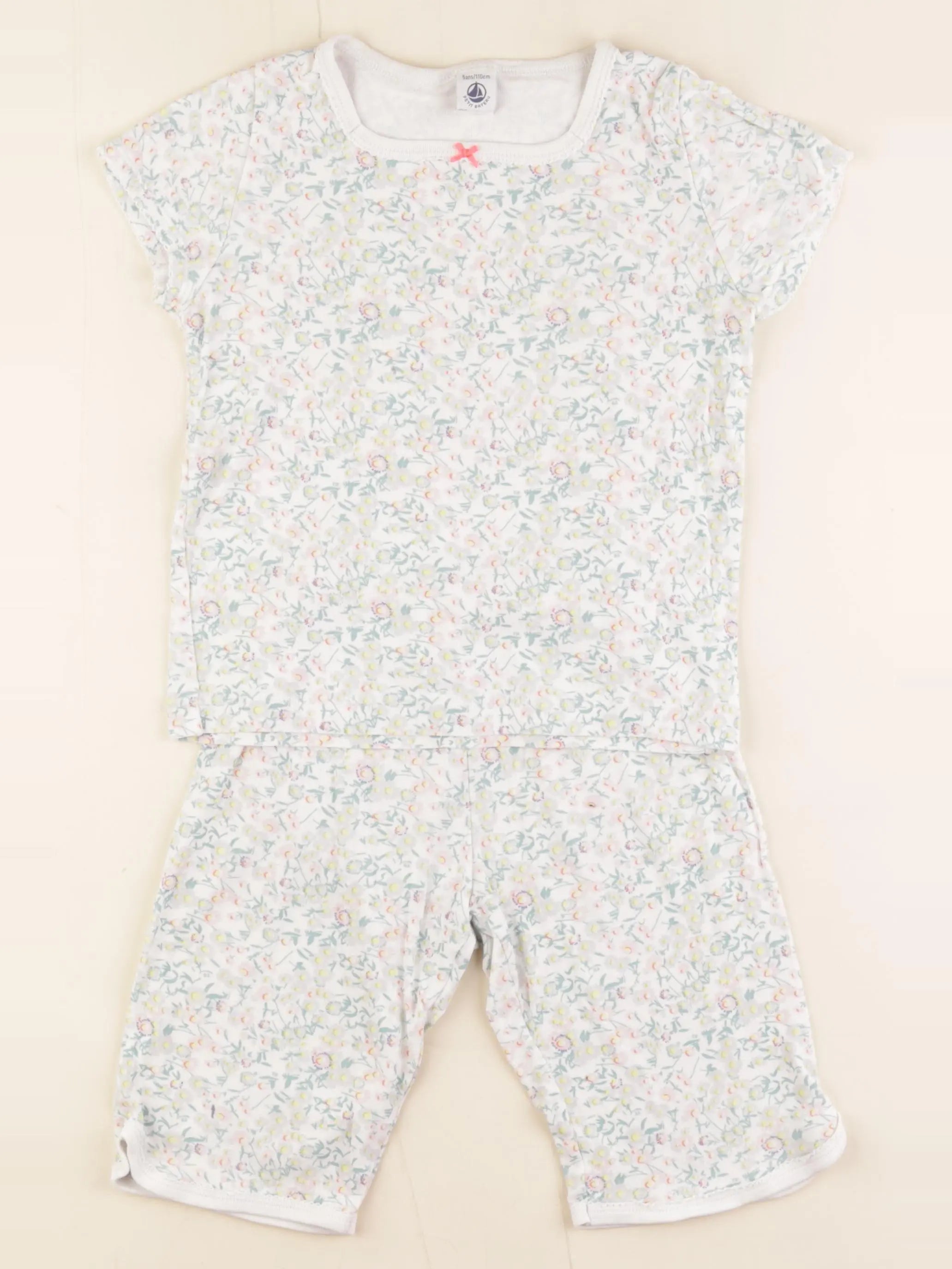 Petit Bateau - pyjama coton blanc - 5 ans