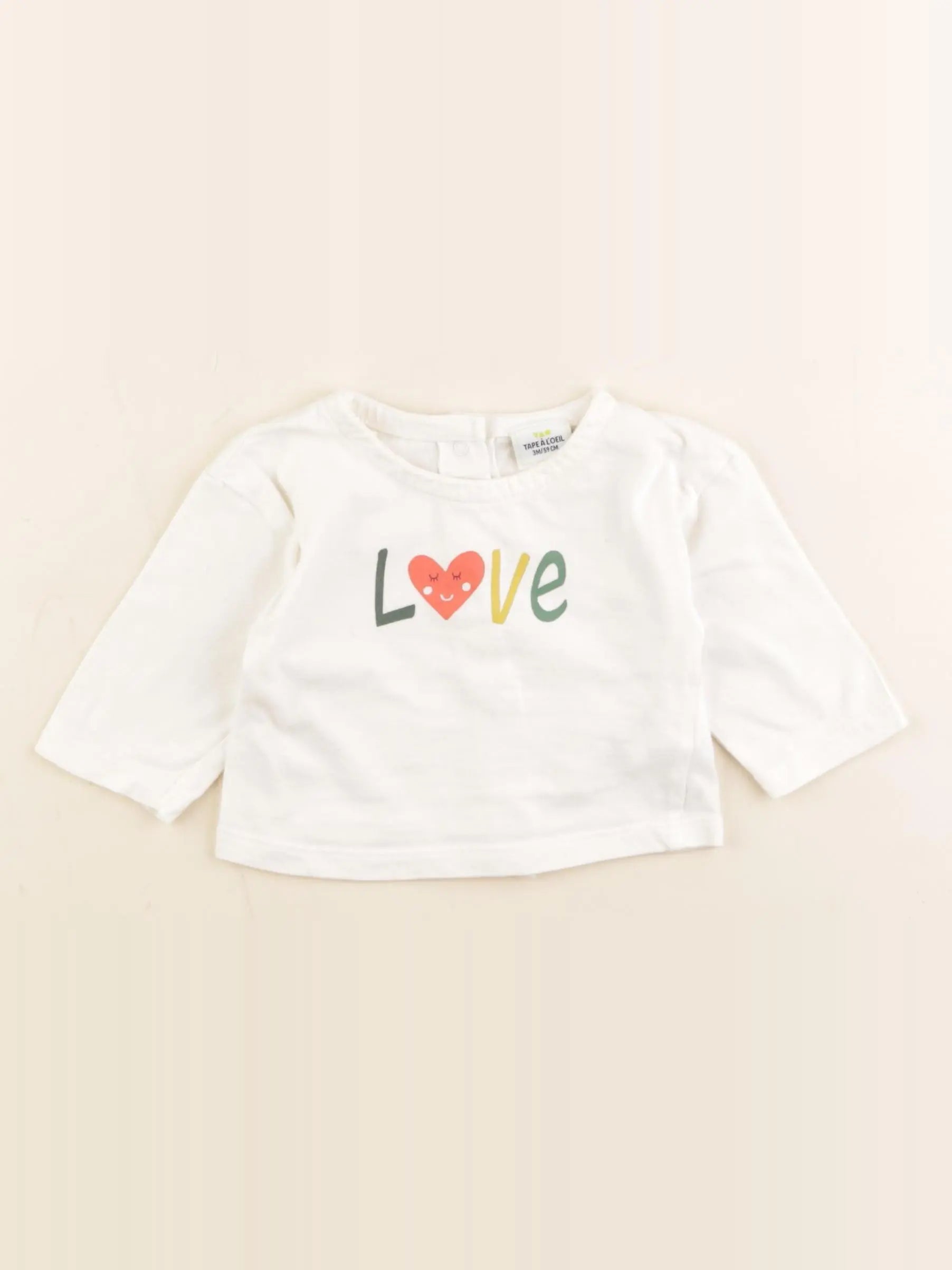 Tape à l'oeil - tee-shirt blanc - 3 mois