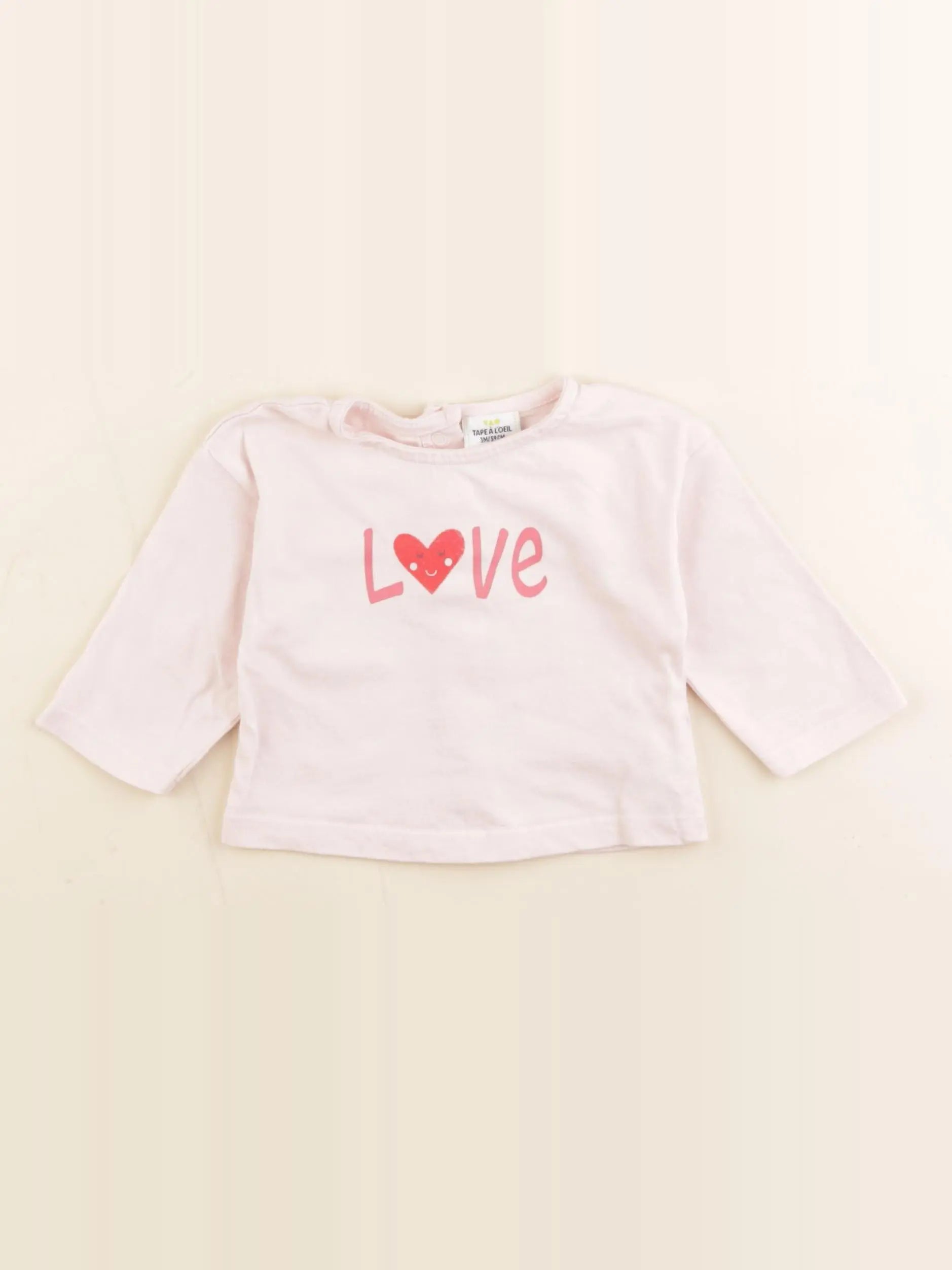 Tape à l'oeil - tee-shirt rose - 3 mois