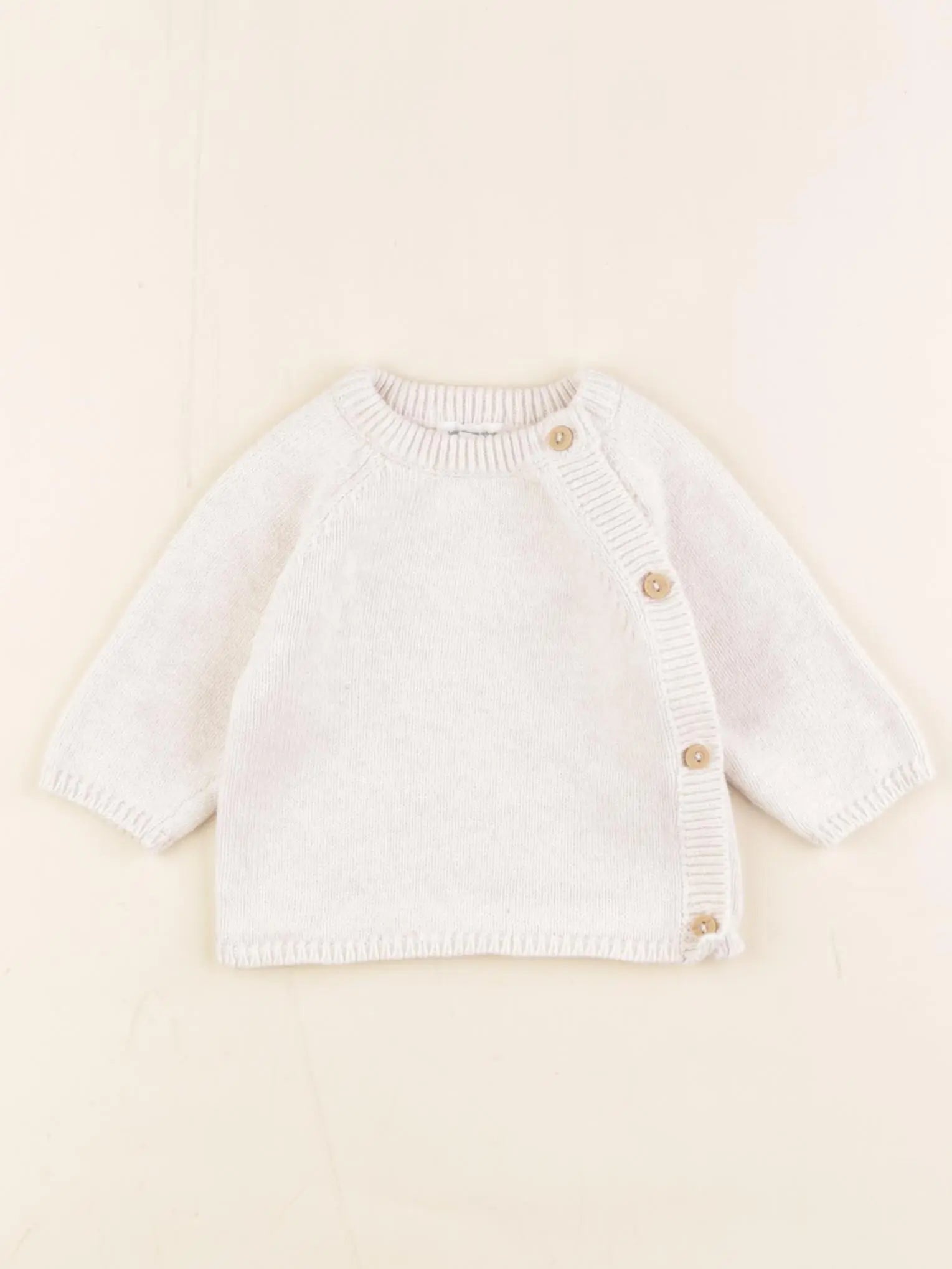Vertbaudet - pull beige - 1 mois
