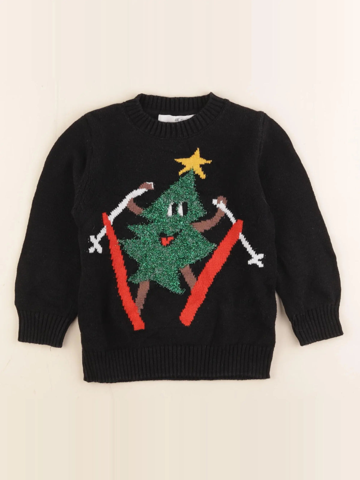 H&M - pull noir - 2/4 ans