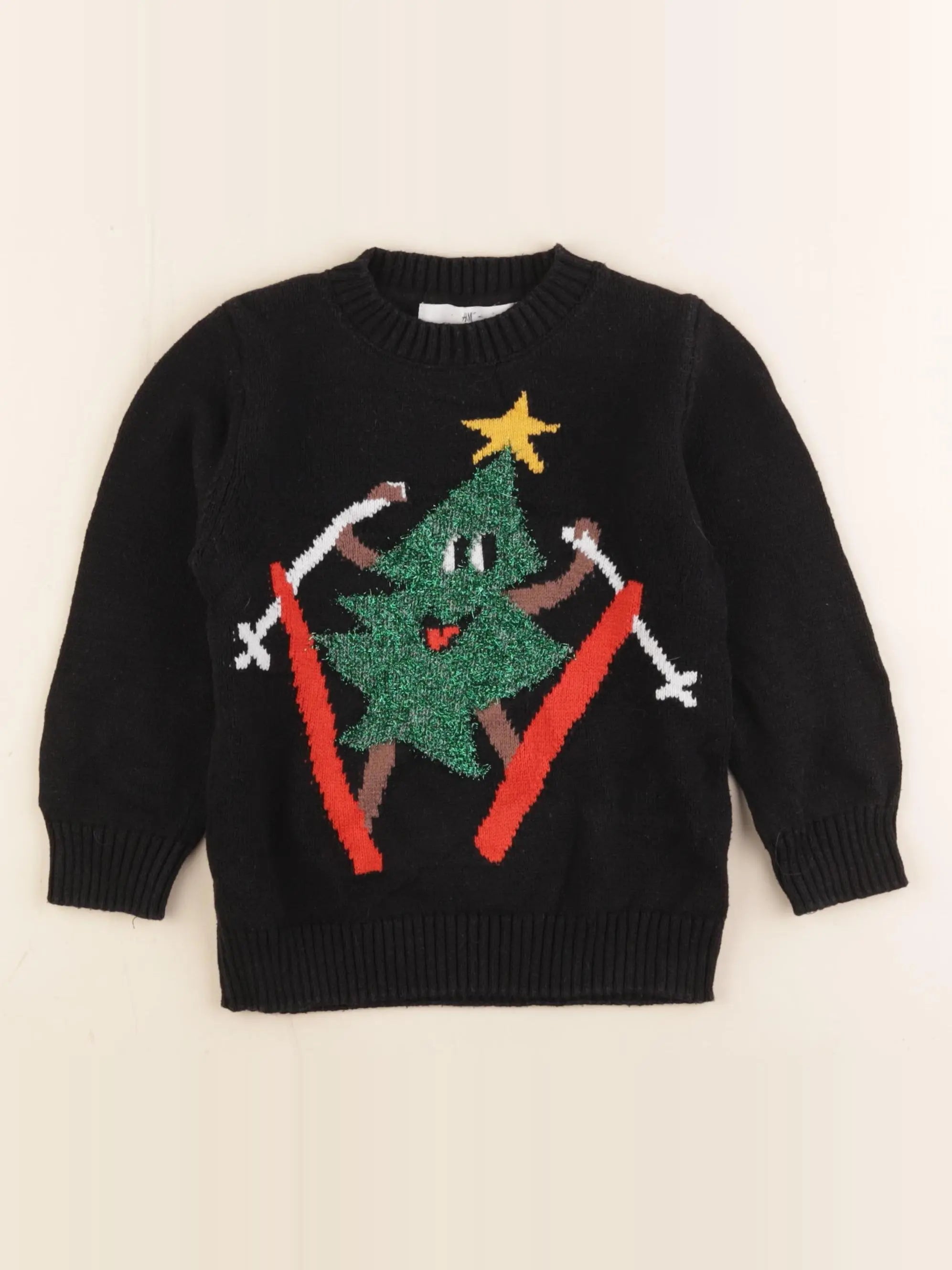 H&M - pull noir - 2/4 ans