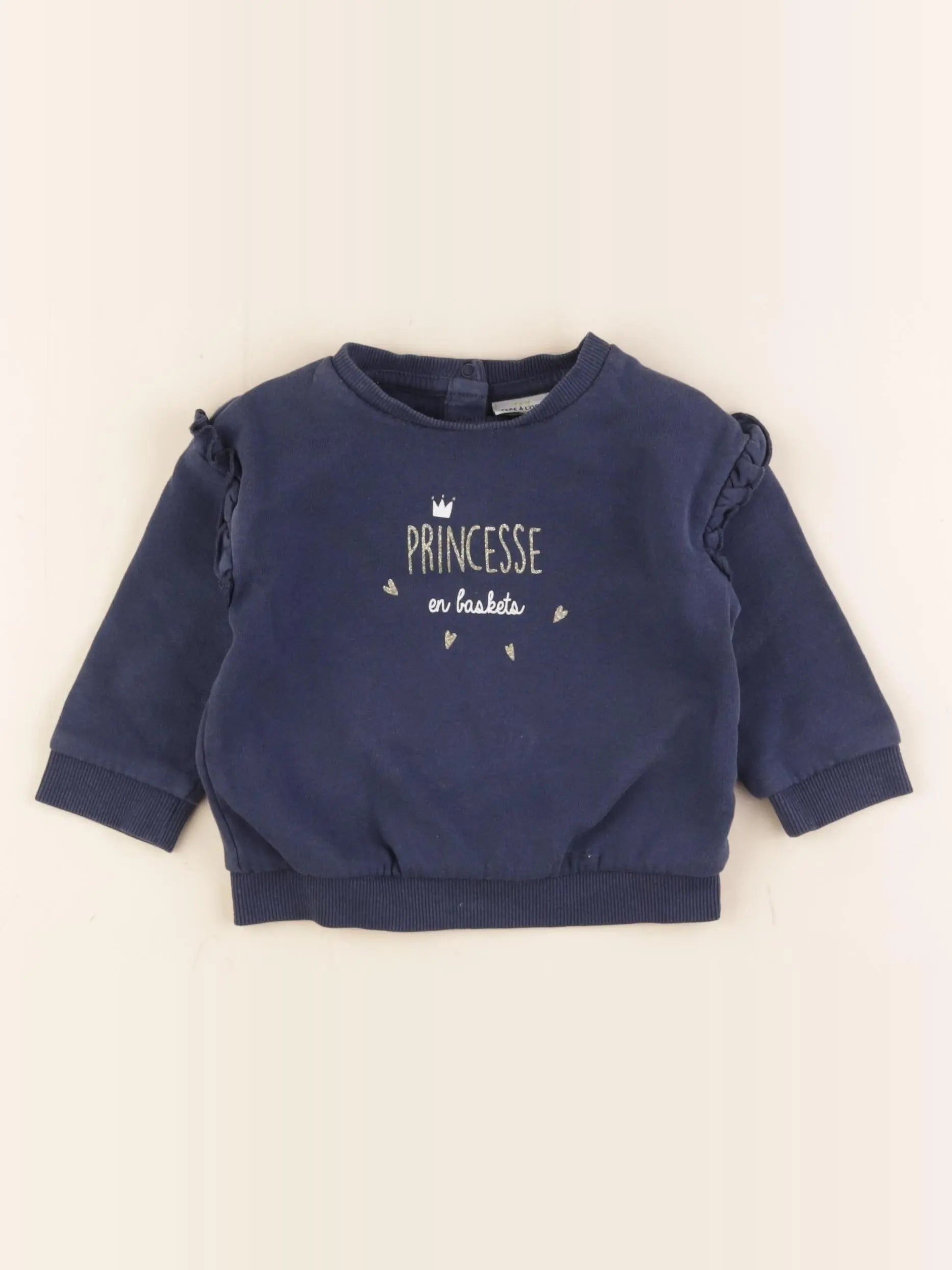 Tape à l'oeil - sweat bleu - 12 mois