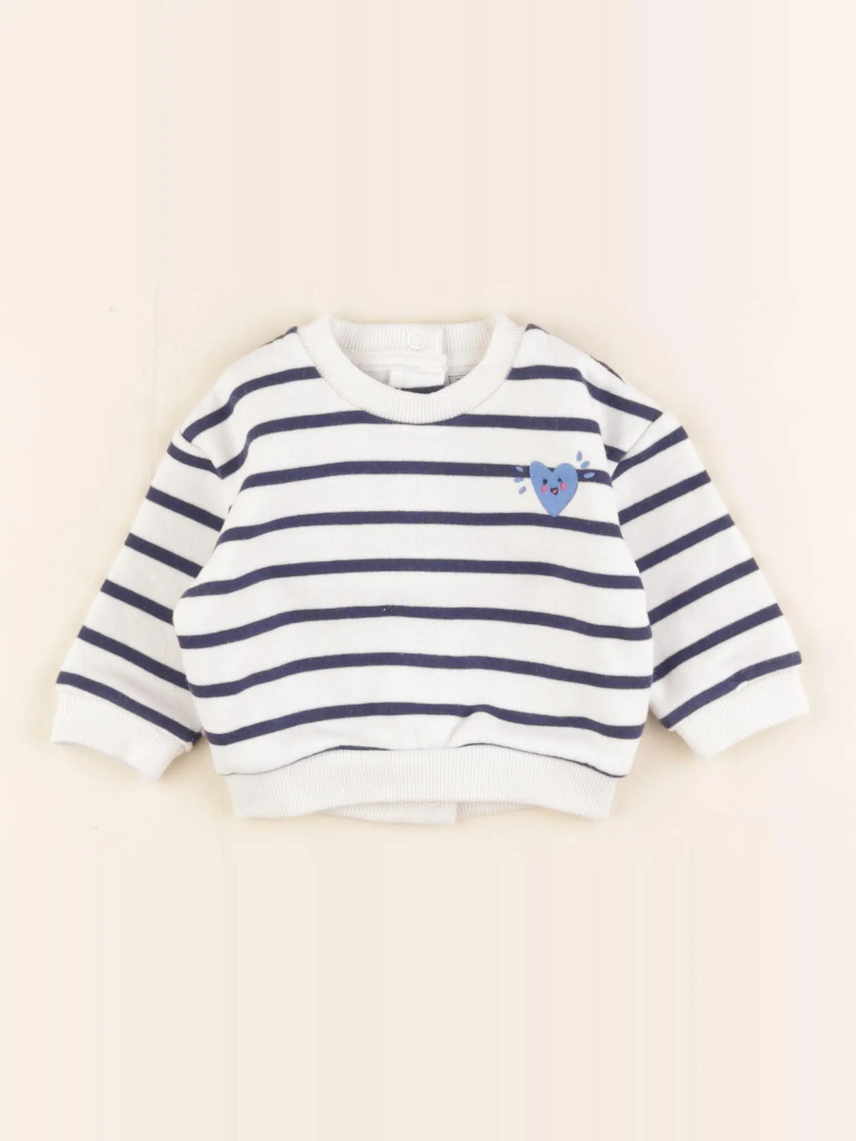 Tape à l'oeil - sweat bleu, blanc - 3 mois