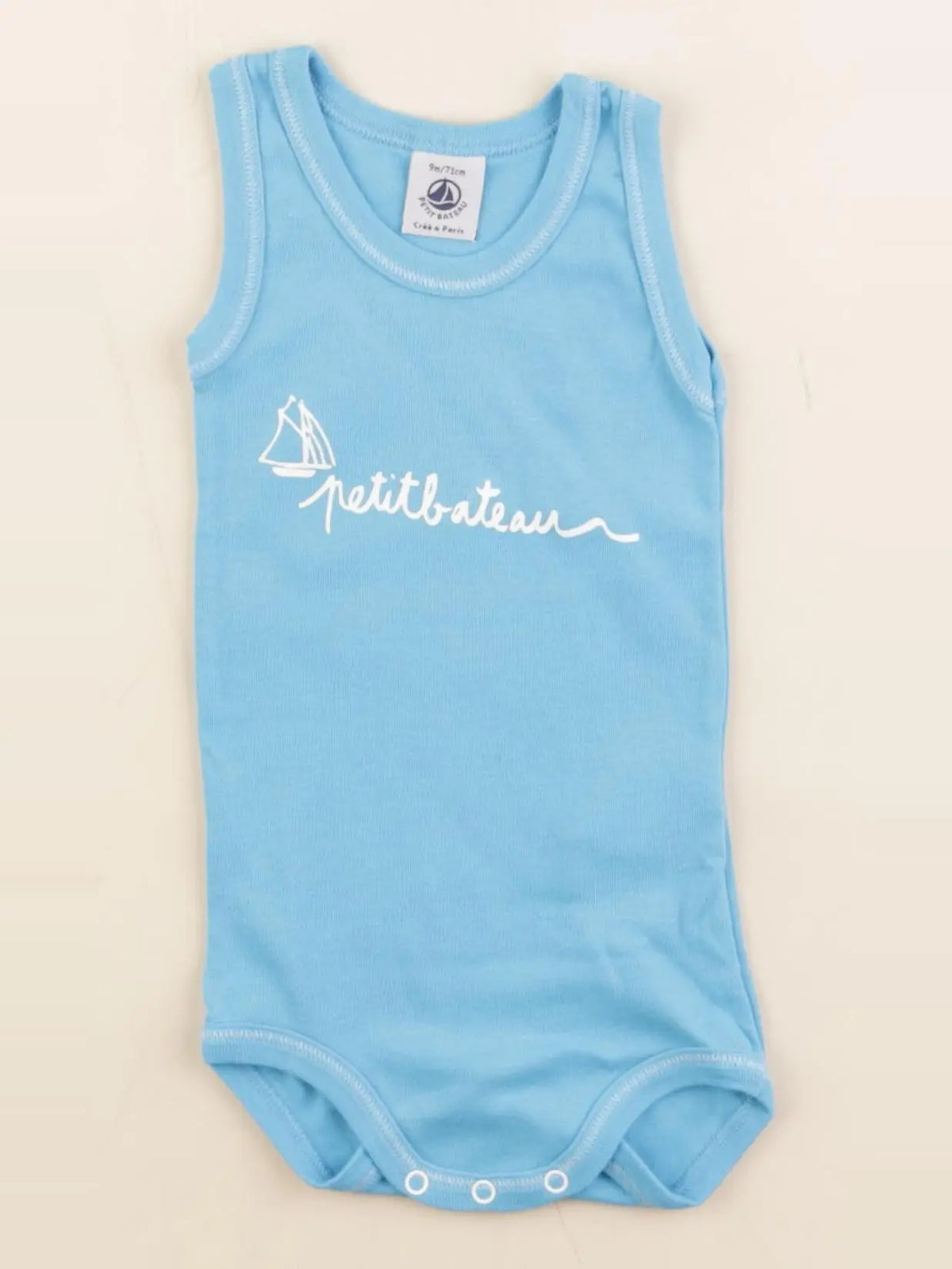 Petit Bateau - body bleu - 9 mois