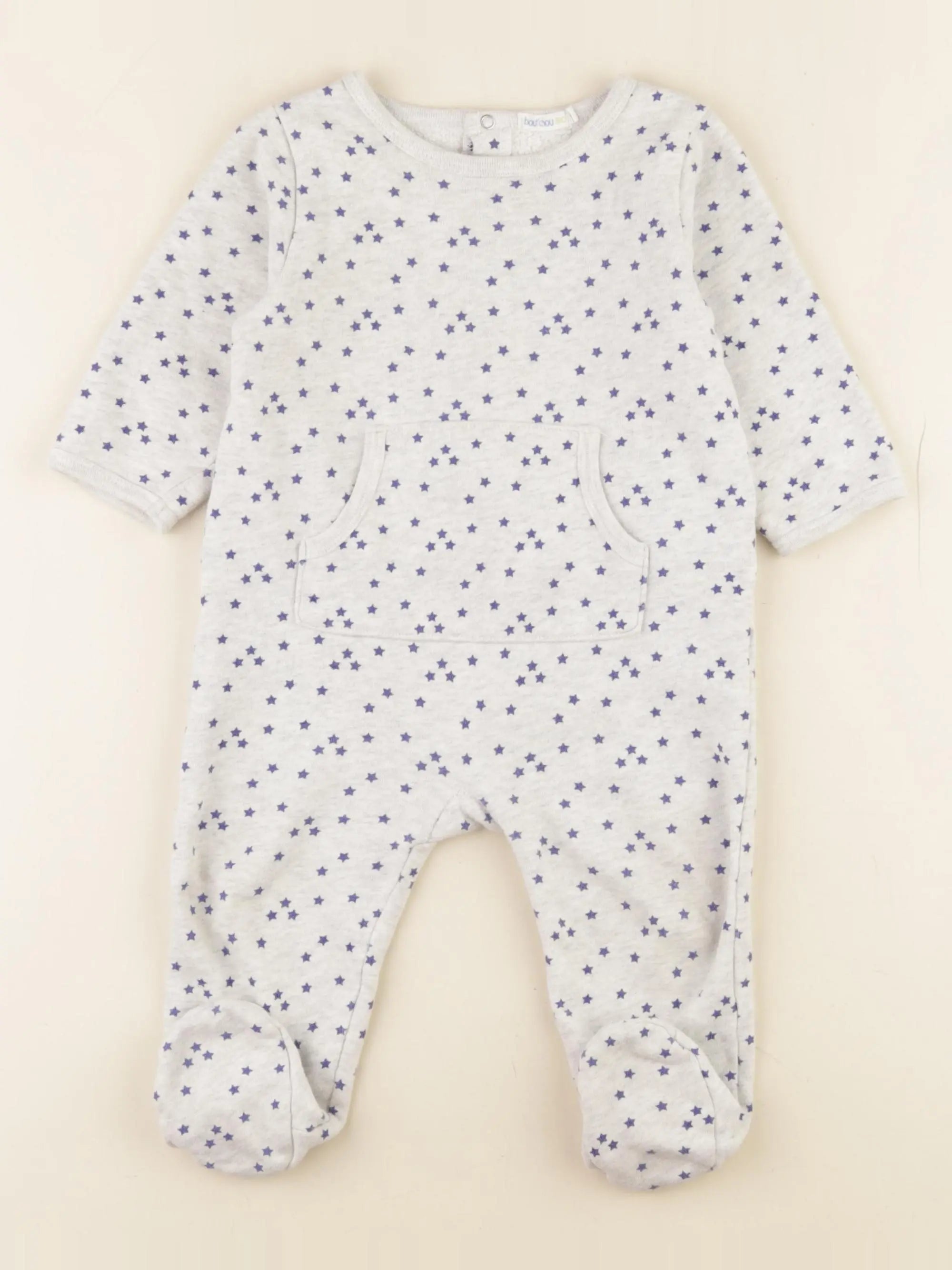 Boutchou - pyjama coton gris, bleu - 12 mois