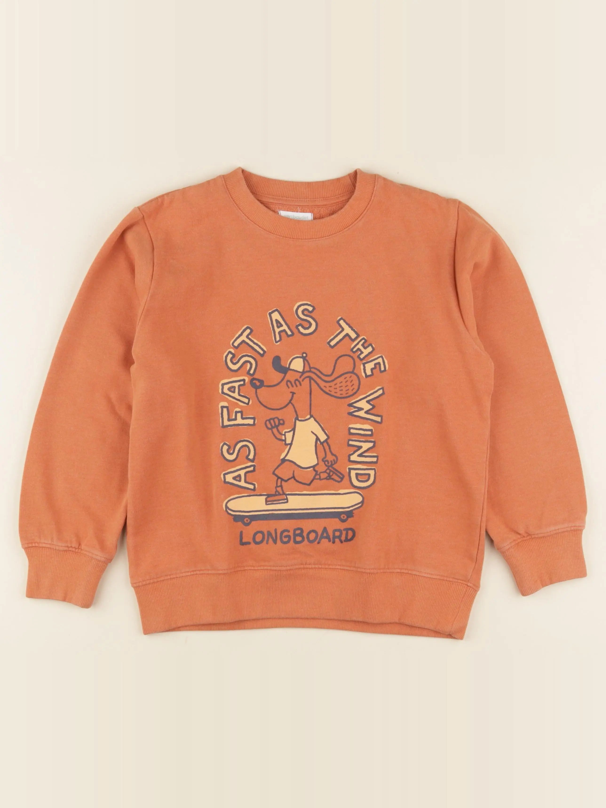 Vertbaudet - sweat orange - 10 ans