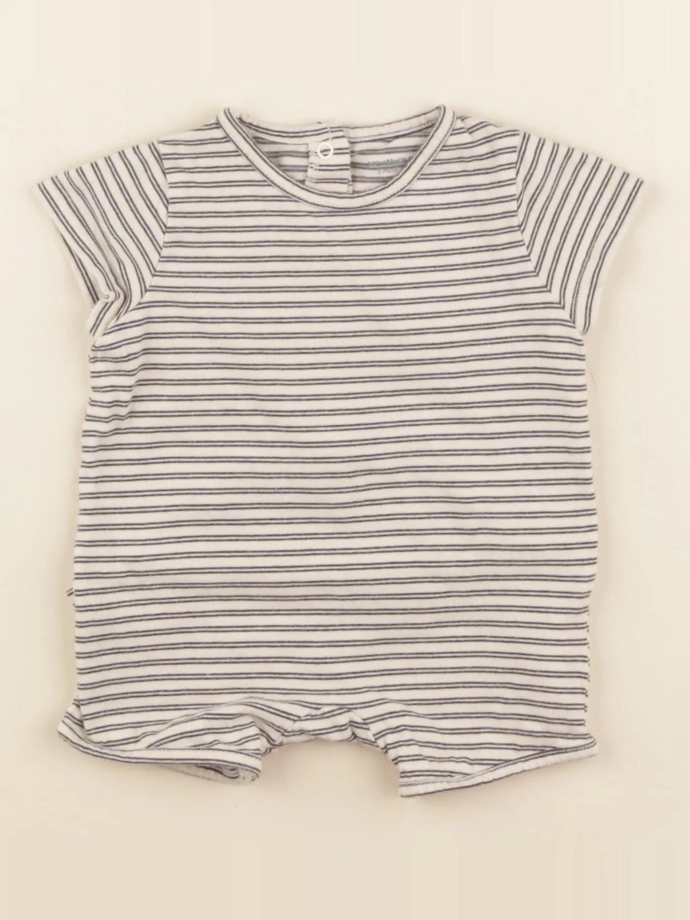 Vertbaudet - pyjama coton blanc, noir - 3 mois