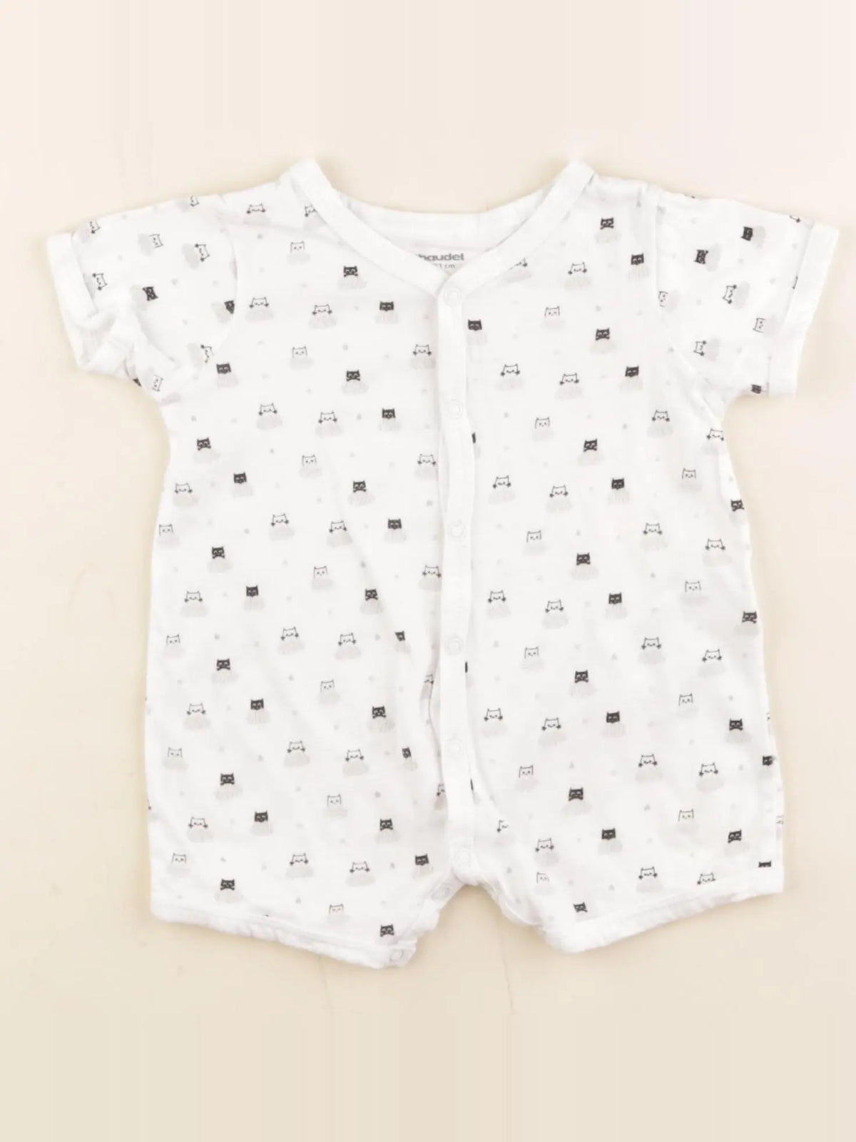 Vertbaudet - pyjama coton blanc - 9 mois