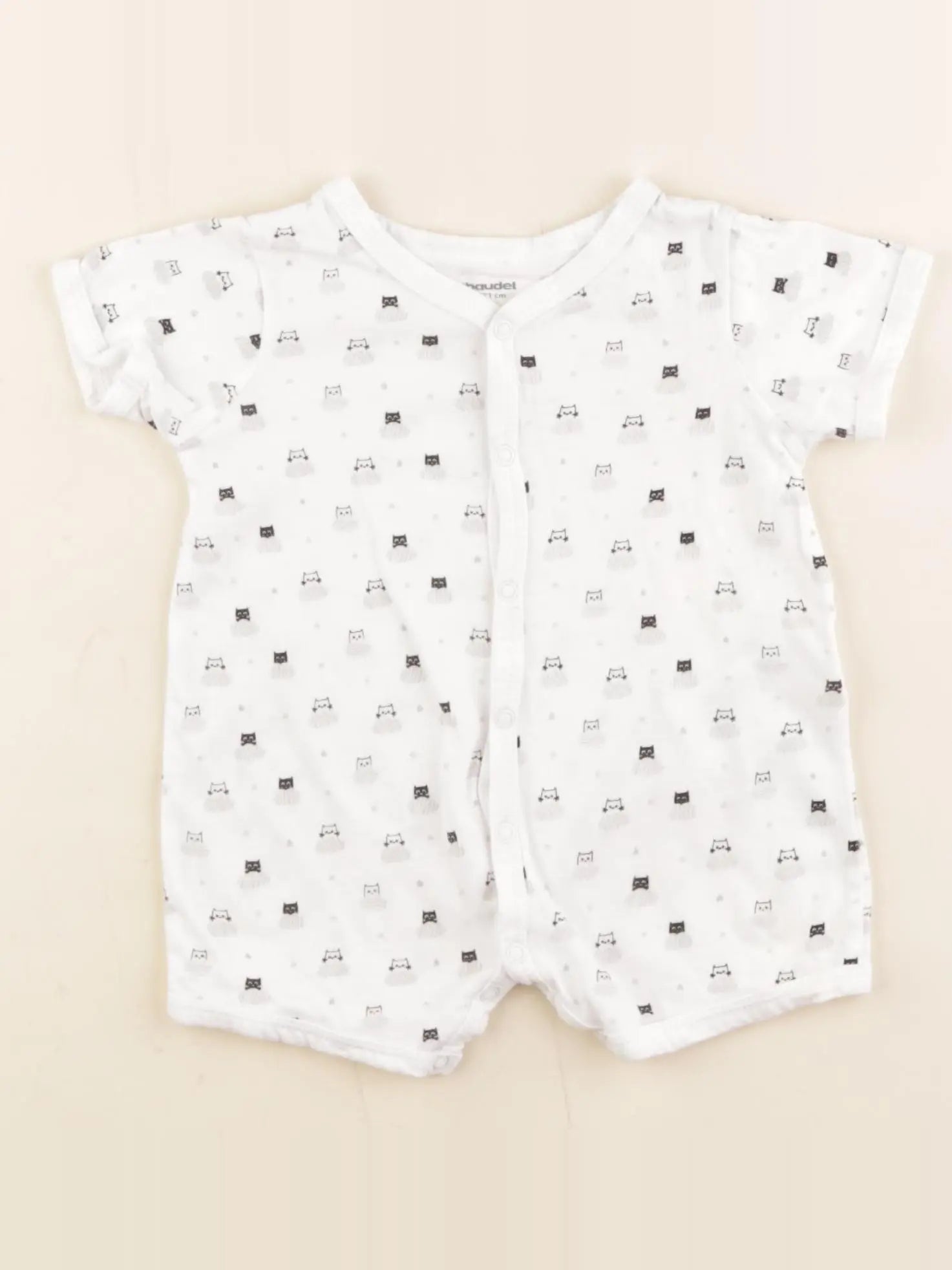 Vertbaudet - pyjama coton blanc - 9 mois