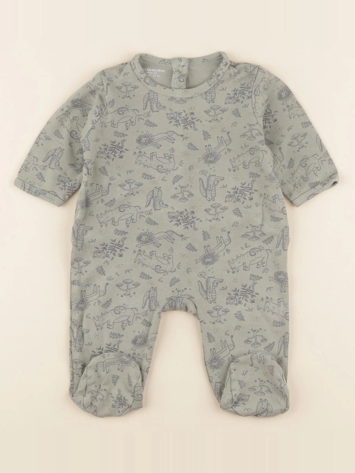 Vertbaudet - pyjama coton vert - 6 mois