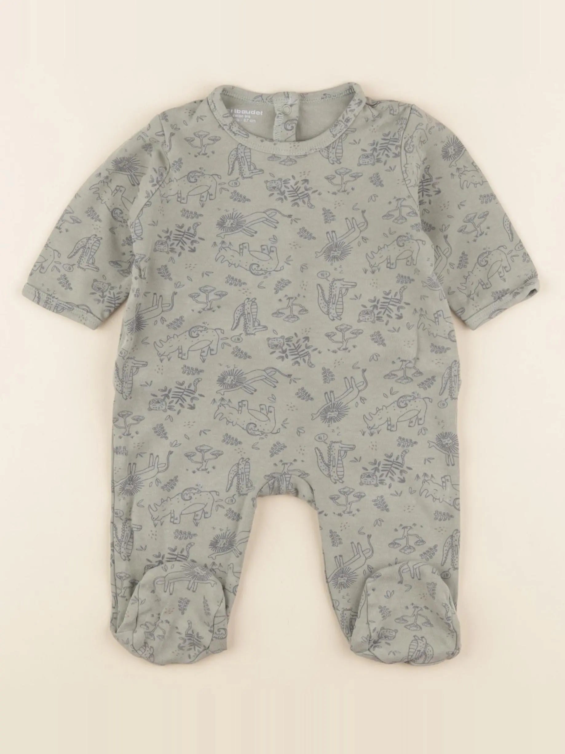 Vertbaudet - pyjama coton vert - 6 mois