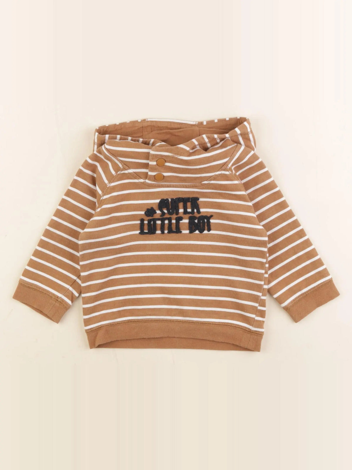 Vertbaudet - sweat marron - 12 mois