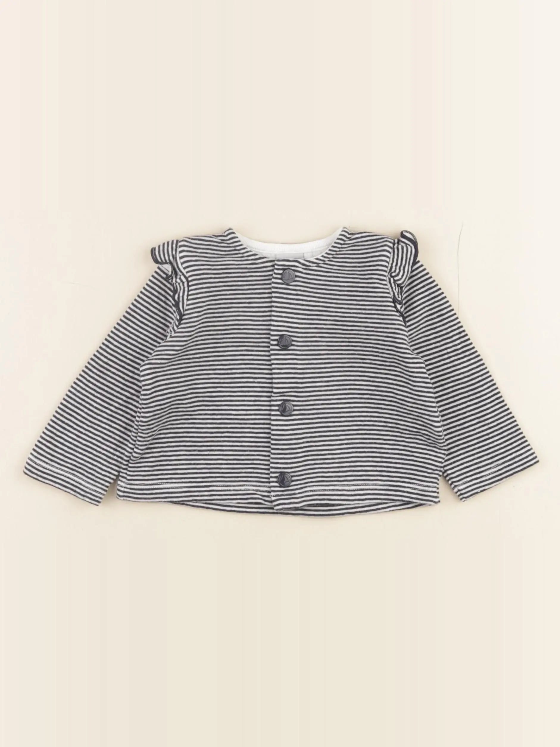 Petit Bateau - sweat bleu - 6 mois