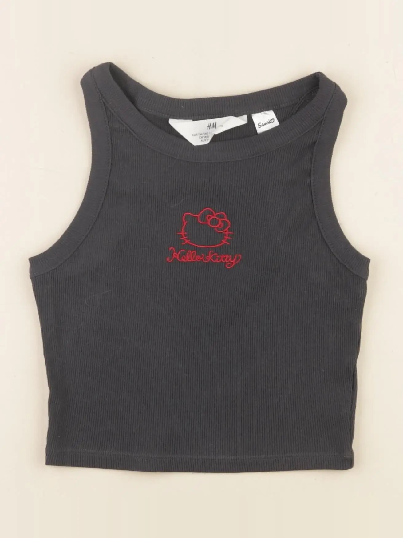 H&M - crop top gris - 8/10 ans