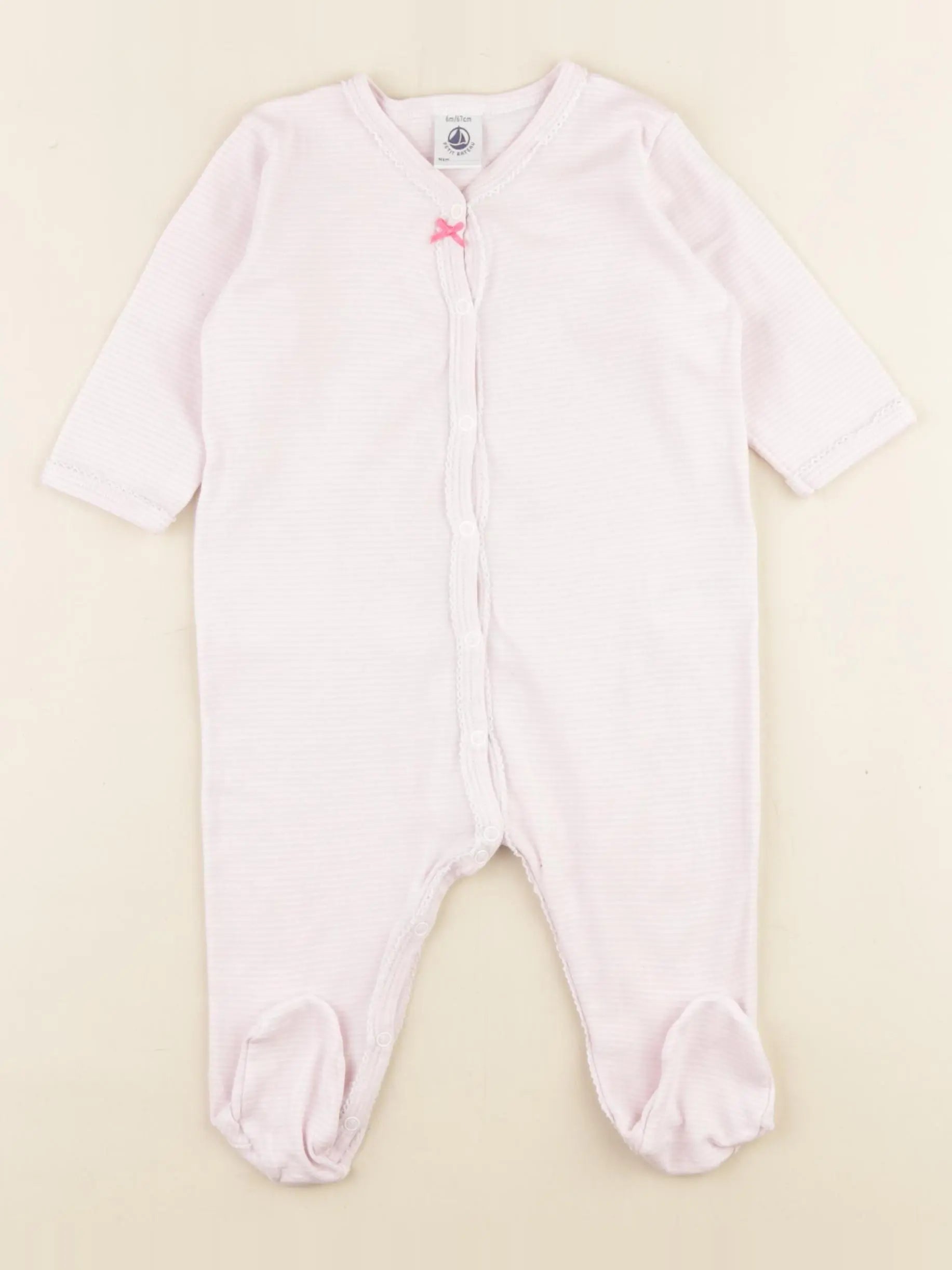 Petit Bateau - pyjama coton rose - 6 mois