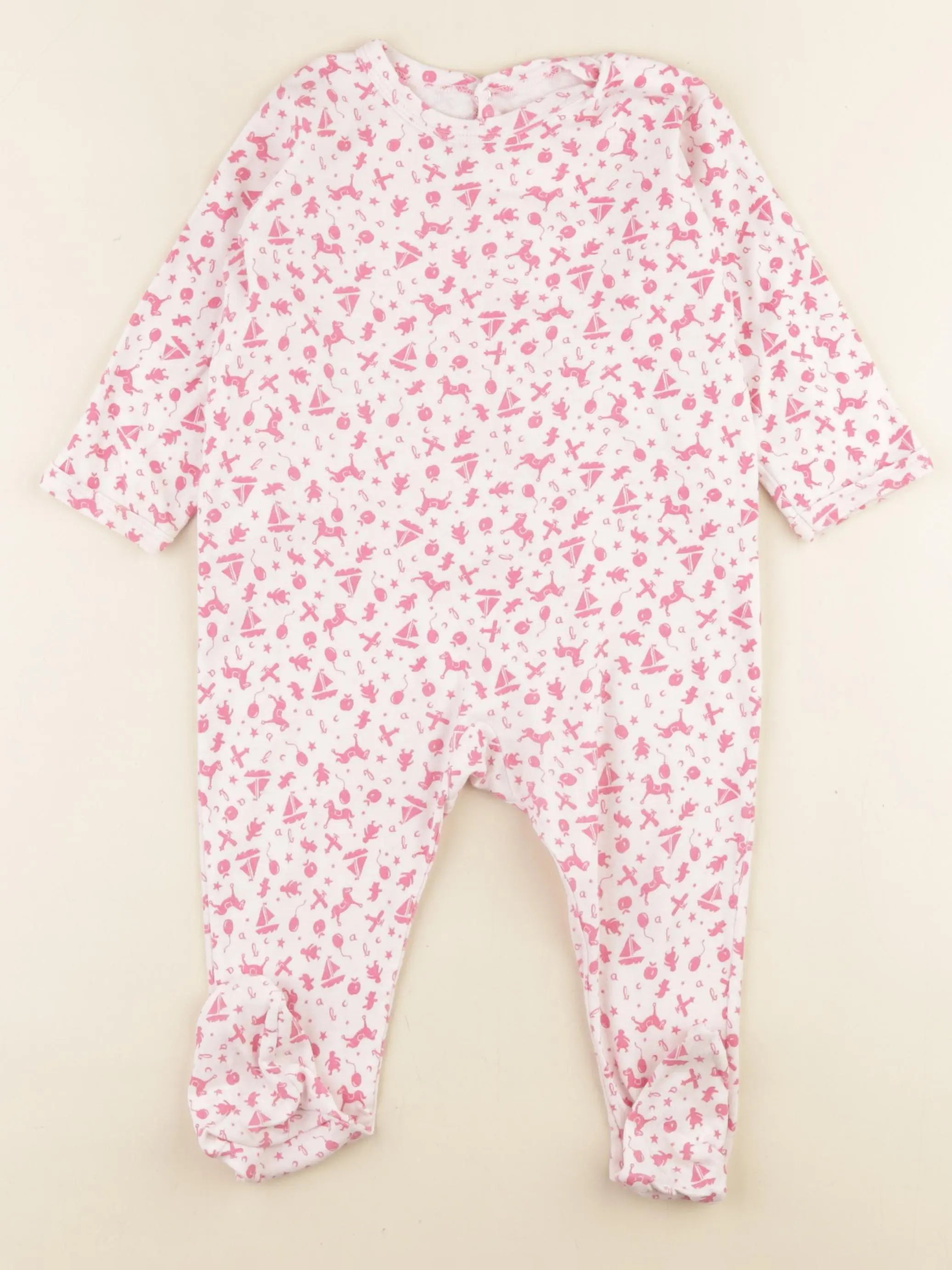 Petit Bateau - pyjama coton rose - 18 mois