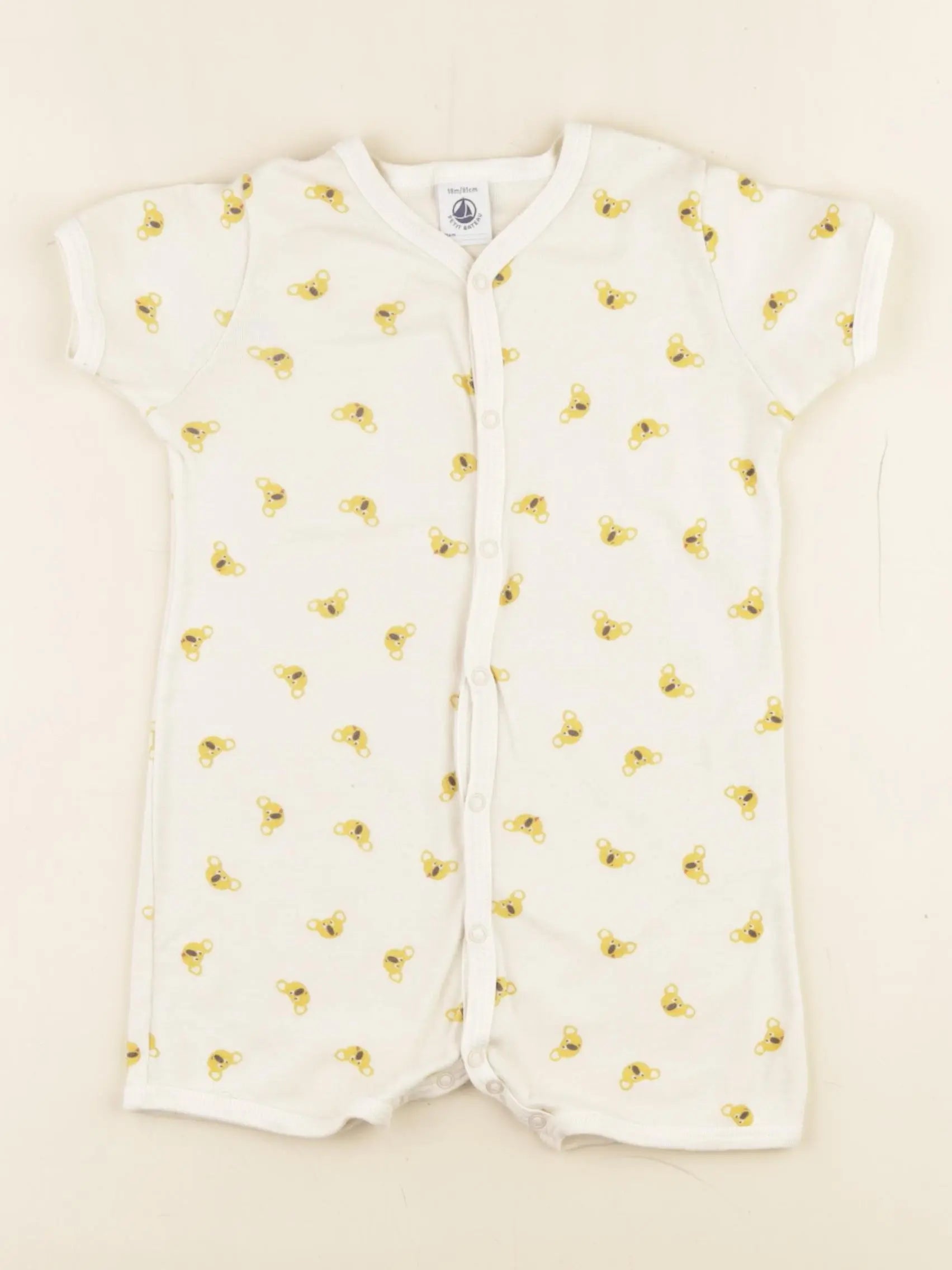 Petit Bateau - pyjama coton beige - 18 mois