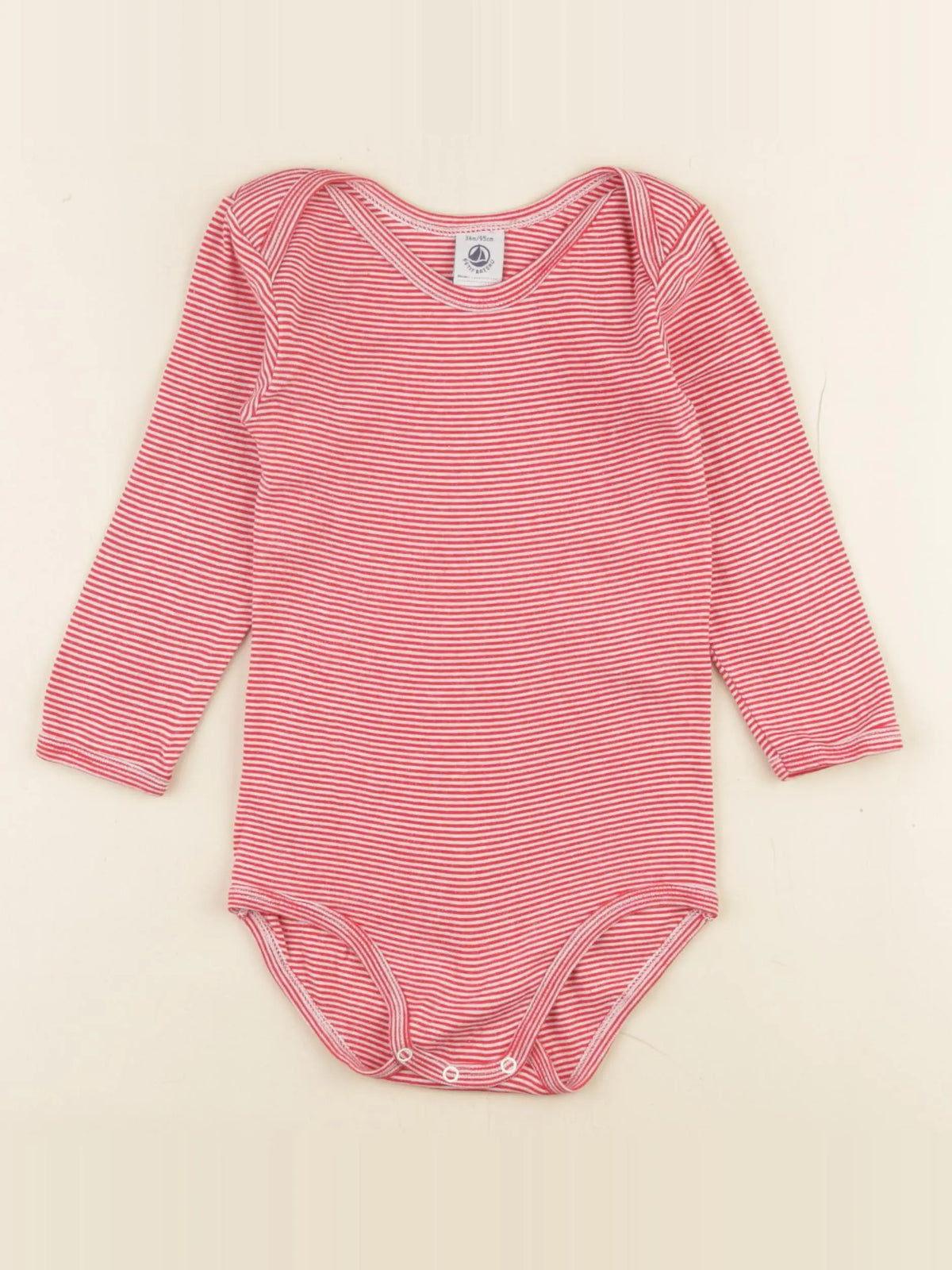 Petit Bateau - body rouge - 36 mois