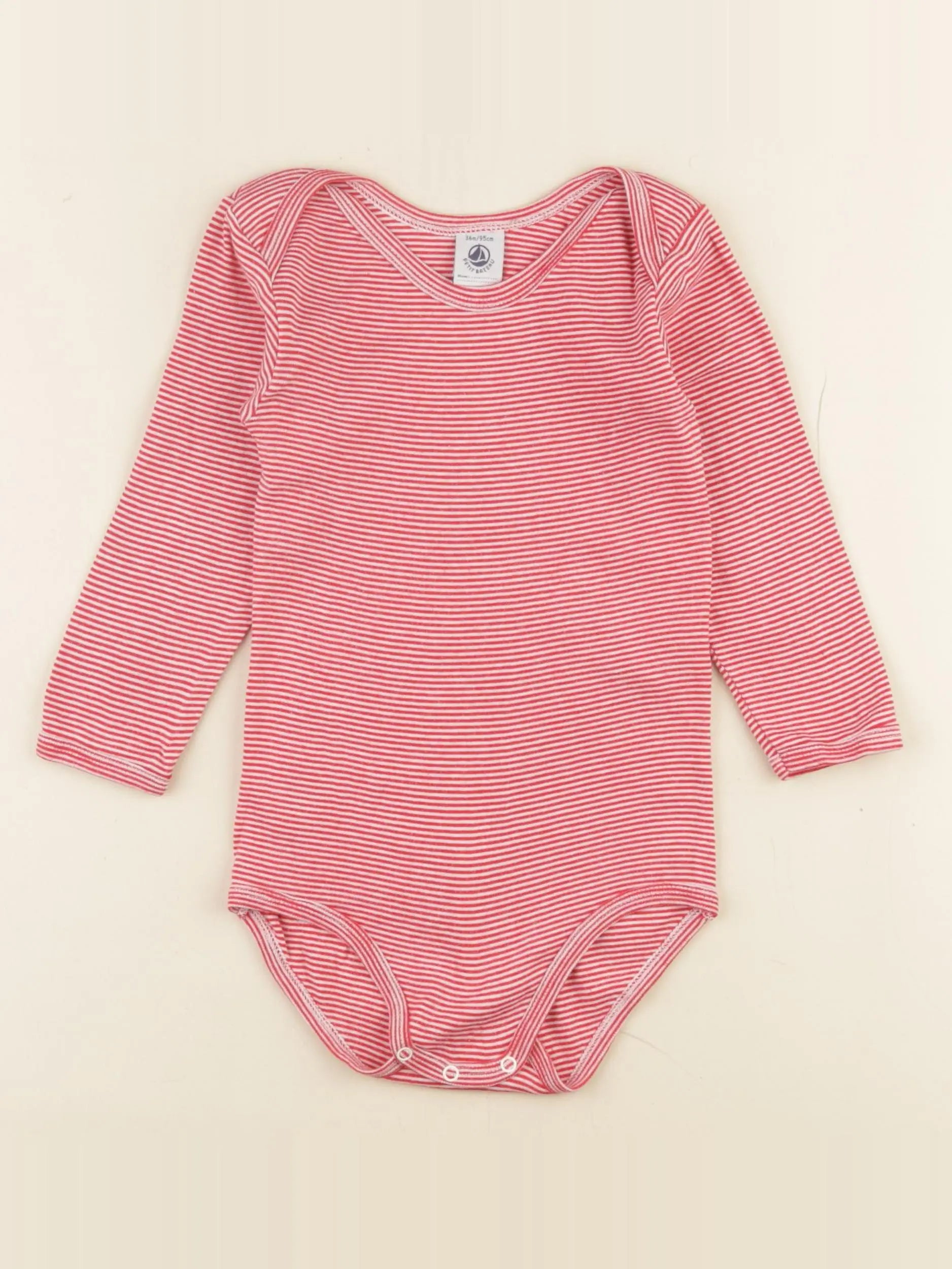 Petit Bateau - body rouge - 36 mois