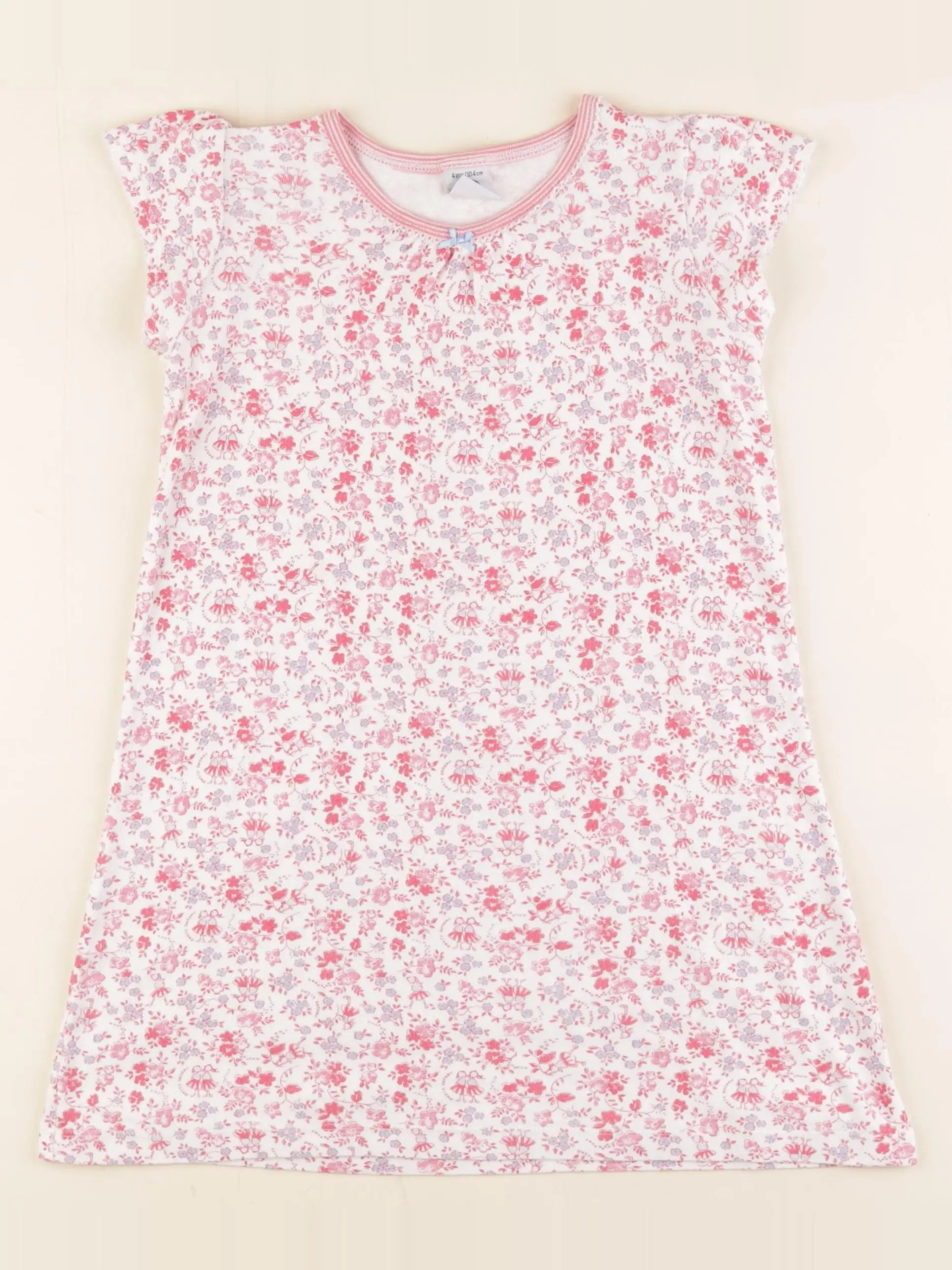 Petit Bateau - chemise de nuit coton blanc - 4 ans