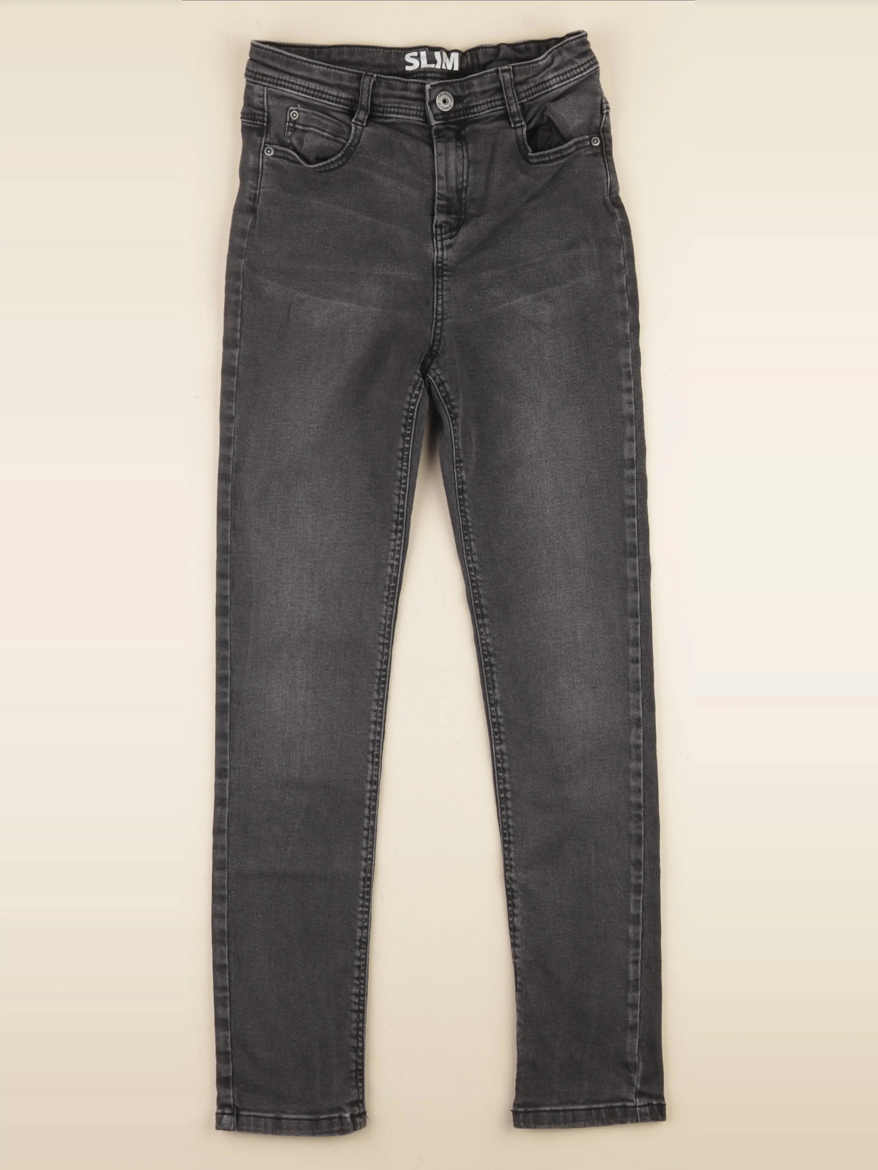 Vertbaudet - jean noir, gris - 12 ans