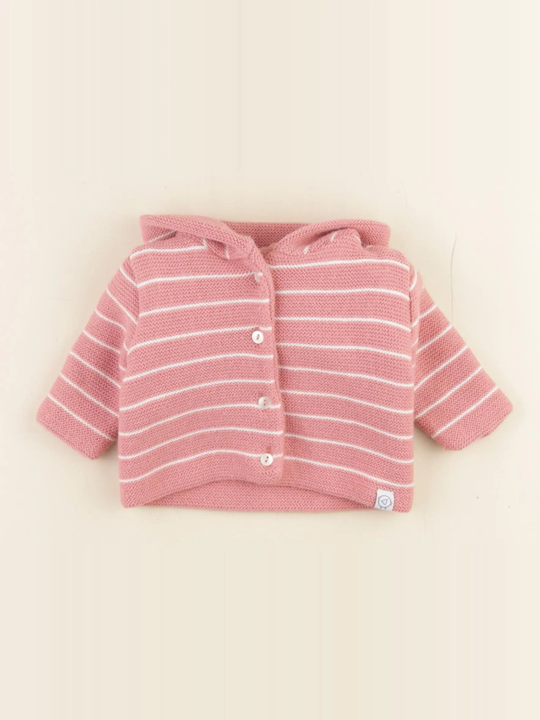 La manufacture de layette - gilet rose - 1/3 mois