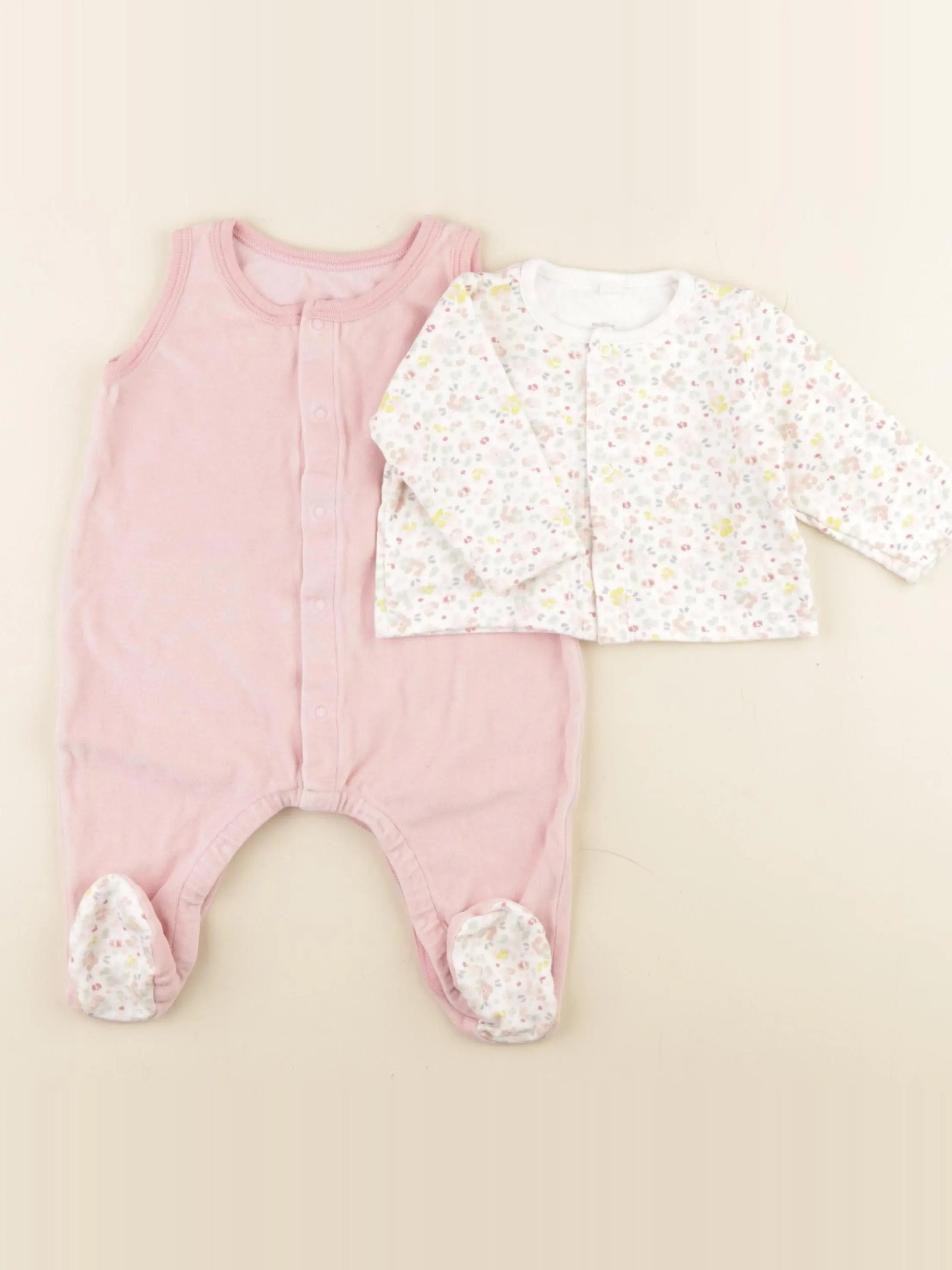 Petit Bateau - pyjama coton rose - 6 mois