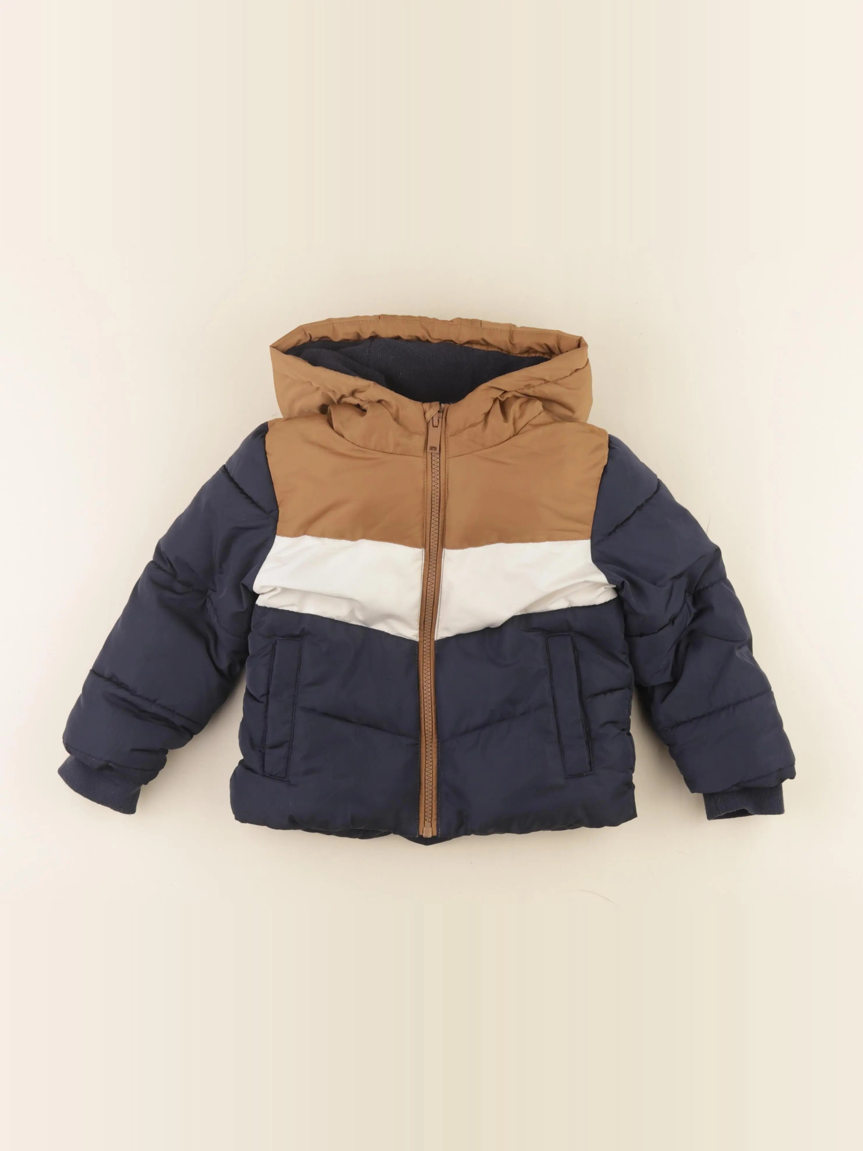 Tape à l'oeil - doudoune marron, bleu - 2/3 ans