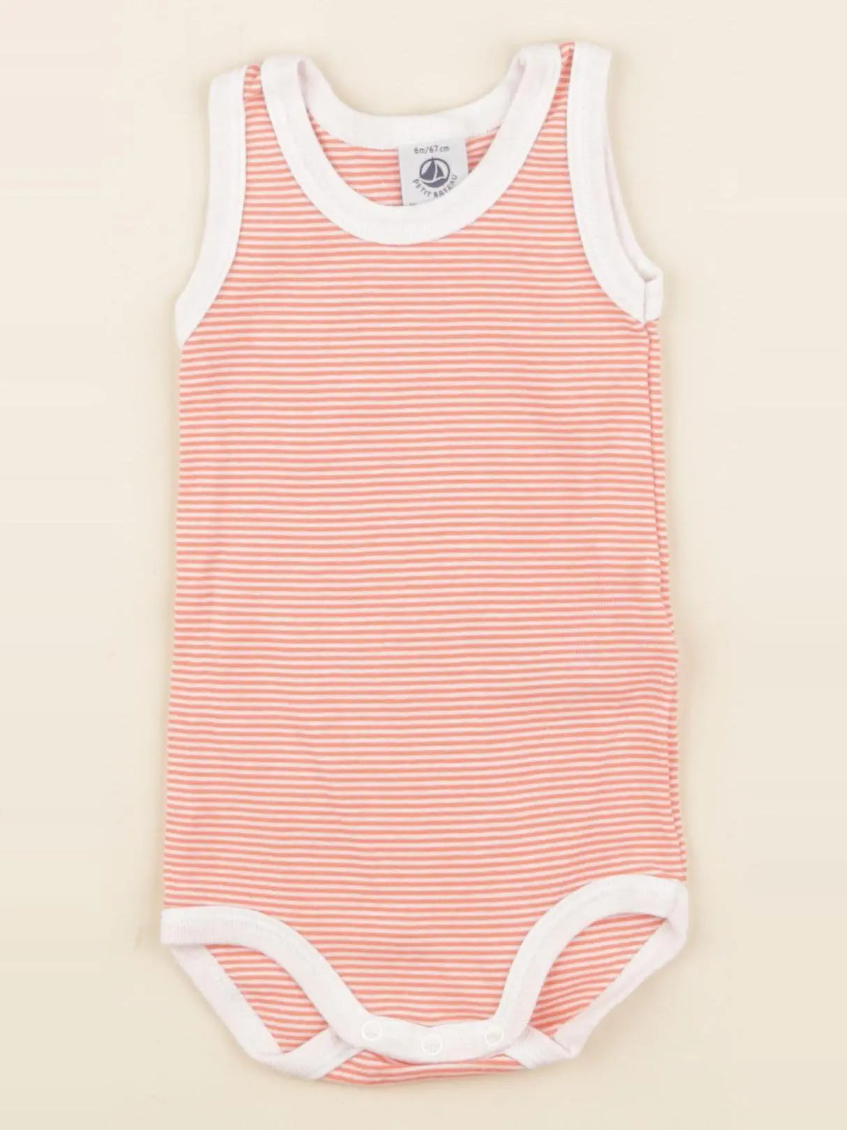 Petit Bateau - body orange - 6 mois