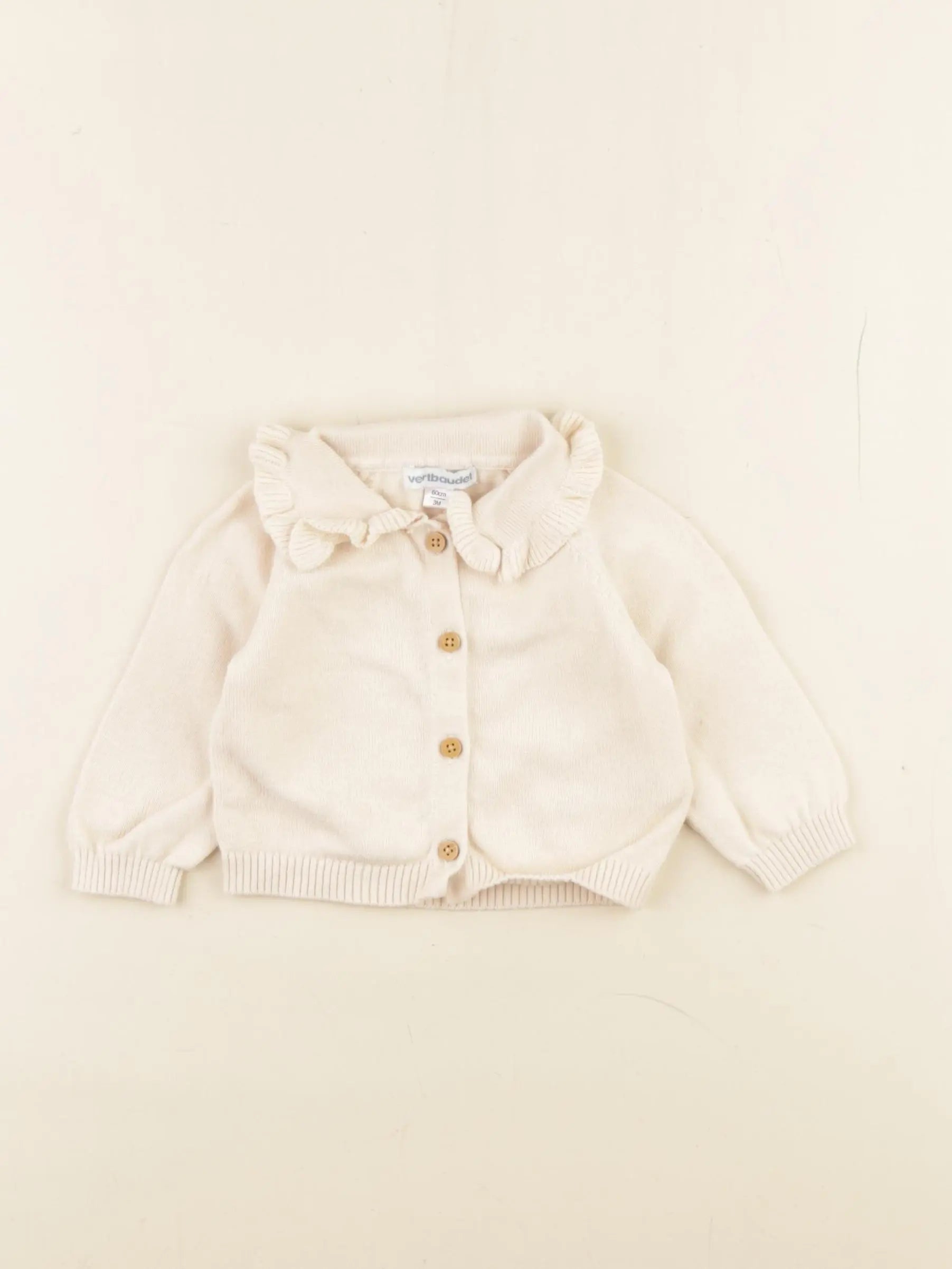 Vertbaudet - gilet beige - 3 mois