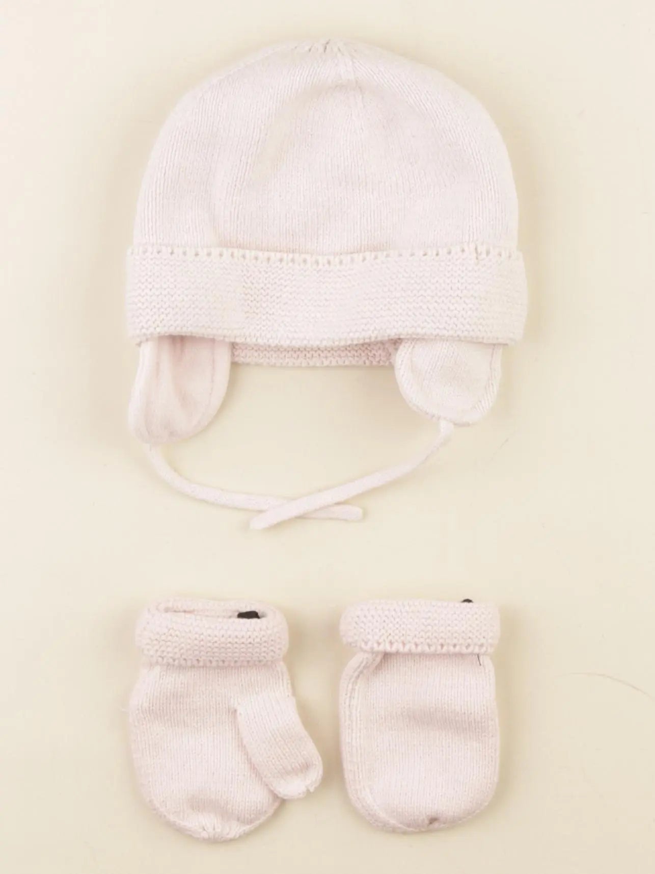 Vertbaudet - ensemble bonnet/moufles rose - 24/36 mois