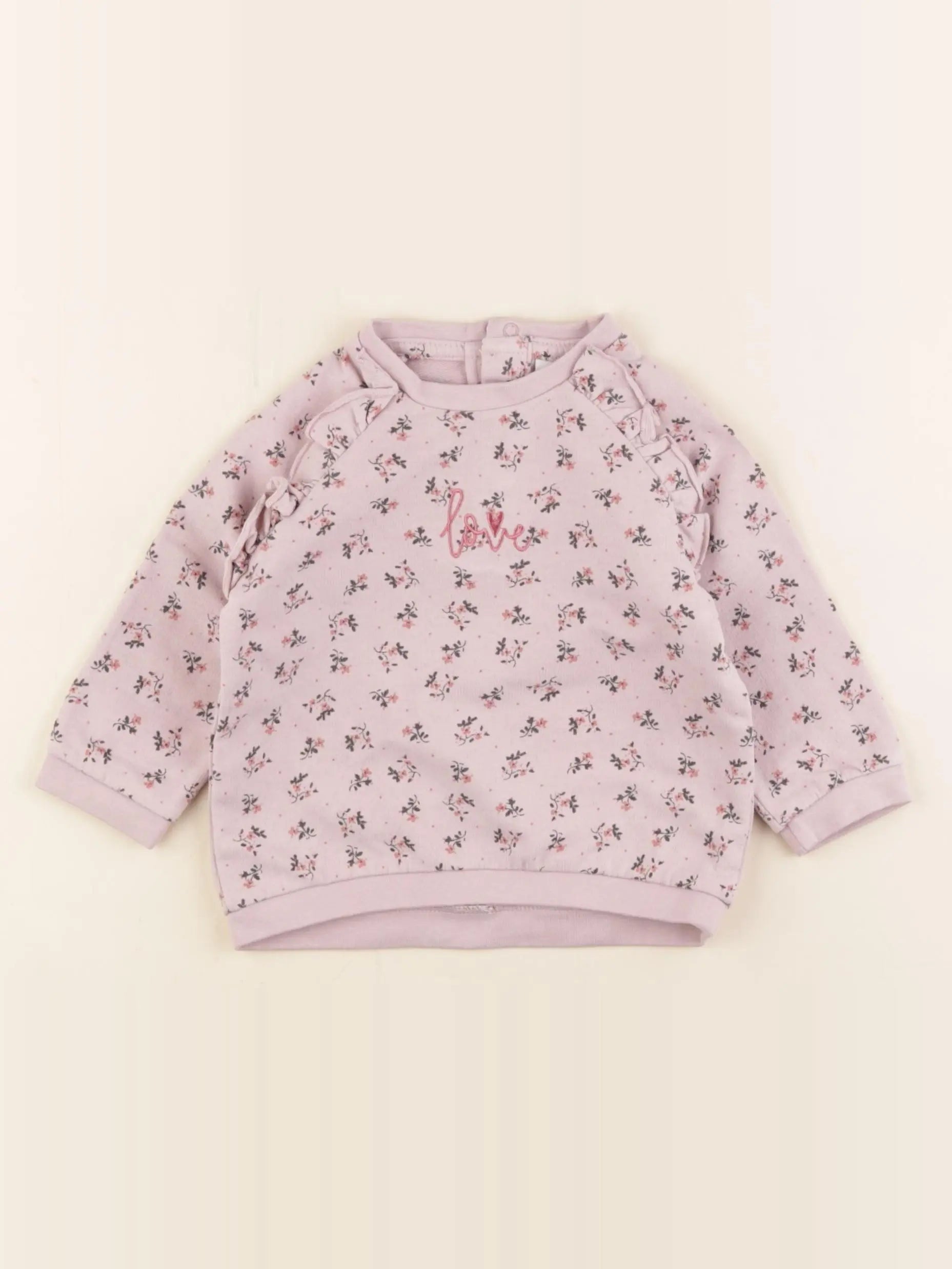 Vertbaudet - sweat rose - 9 mois