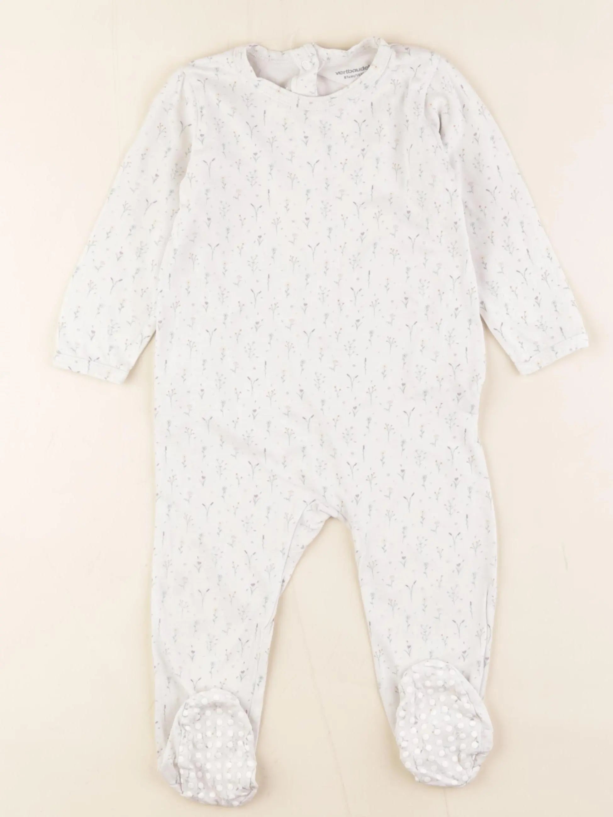 Vertbaudet - pyjama coton blanc - 18 mois