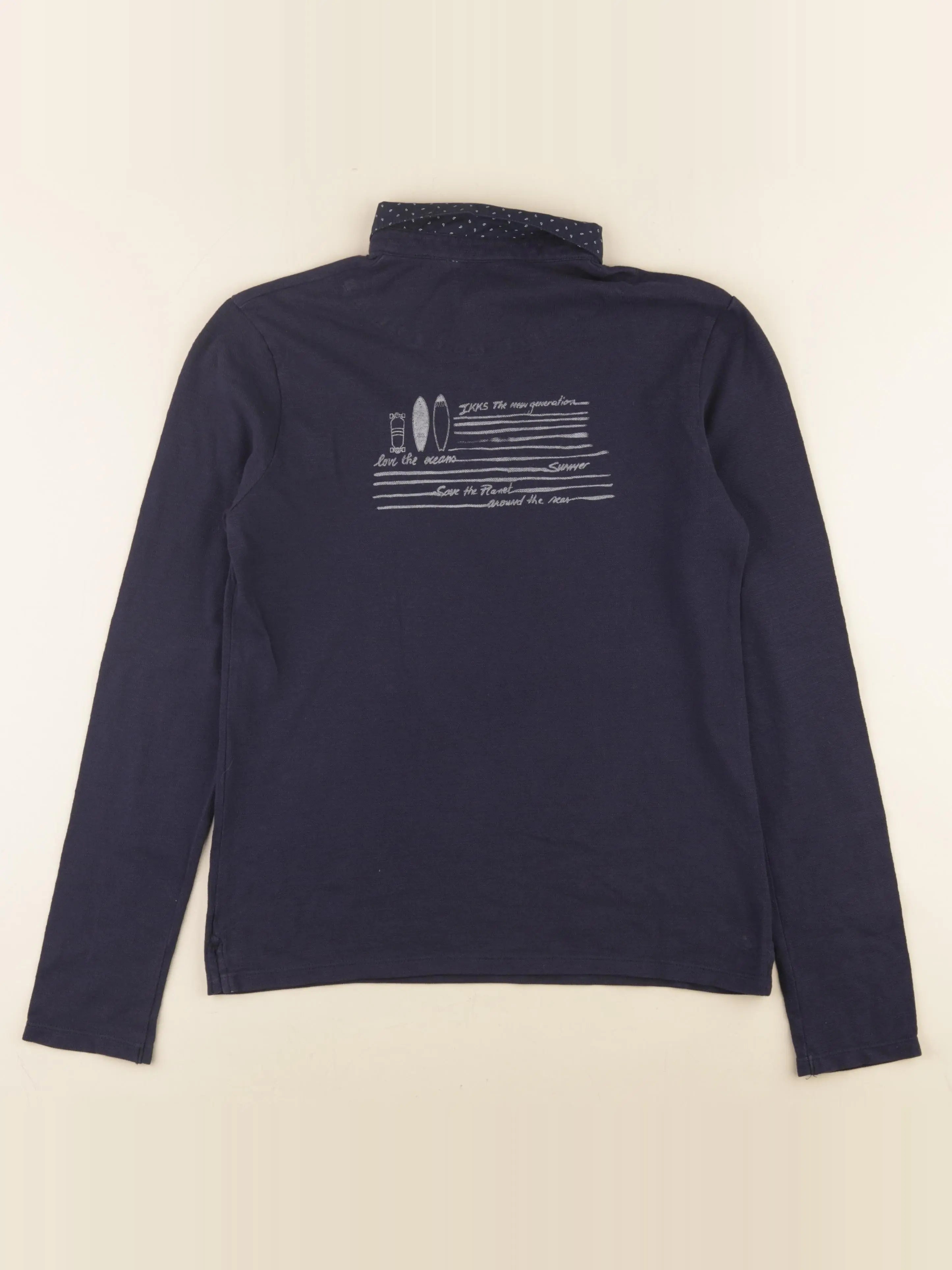 IKKS - polo imprimé au dos bleu - 12 ans