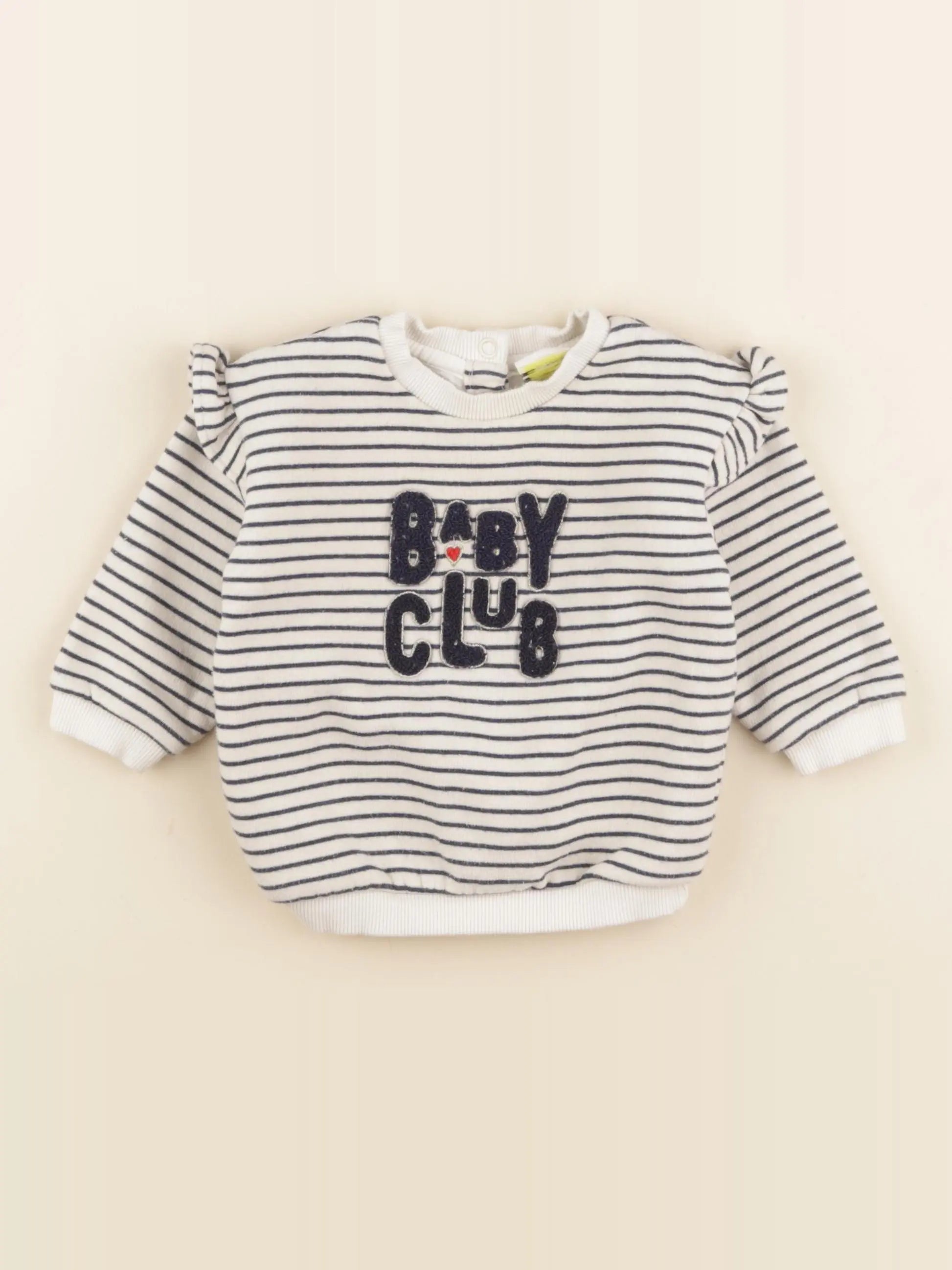 Tape à l'oeil - sweat beige, bleu - 9 mois