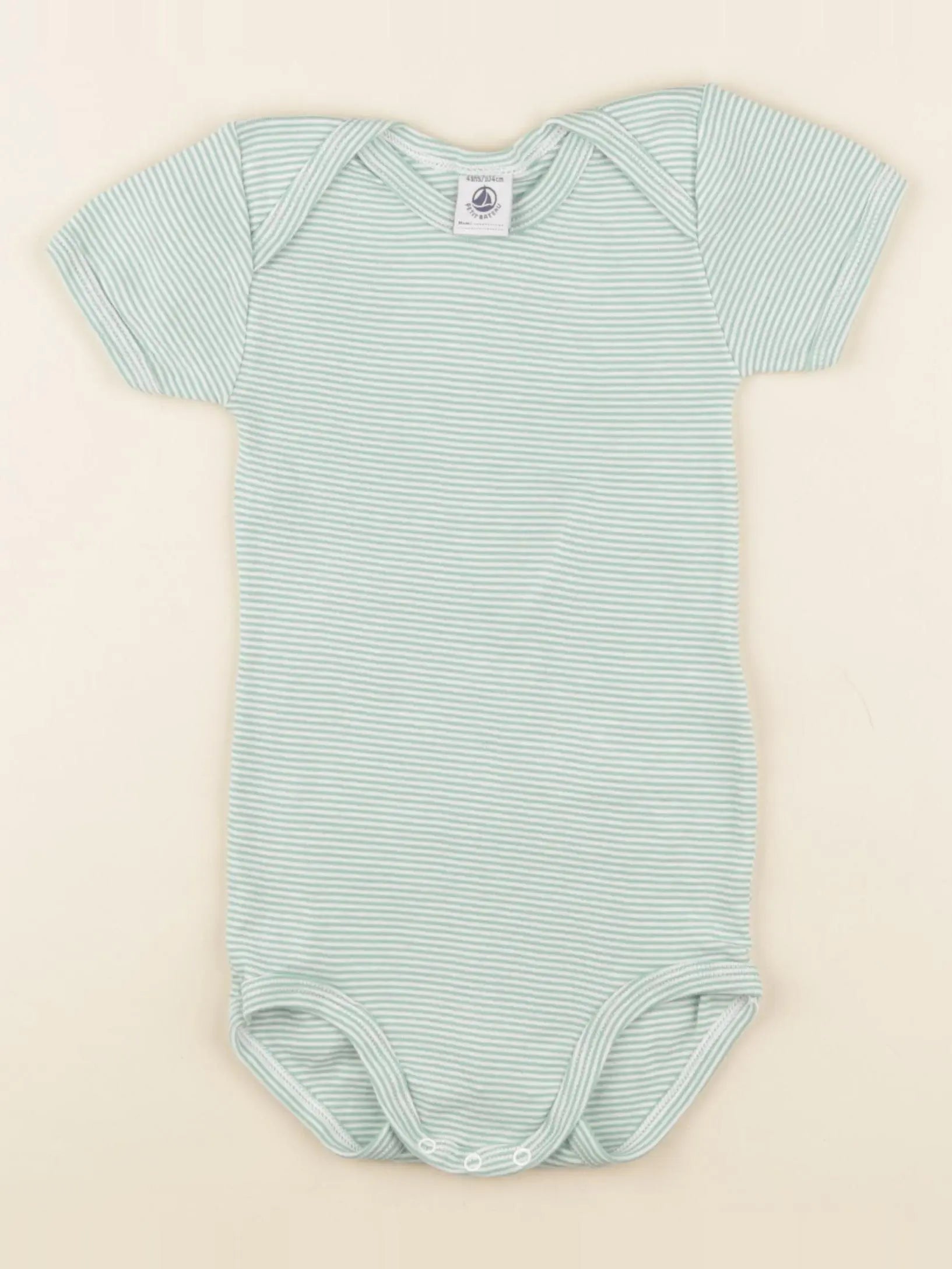 Petit Bateau - body blanc, vert - 4 ans