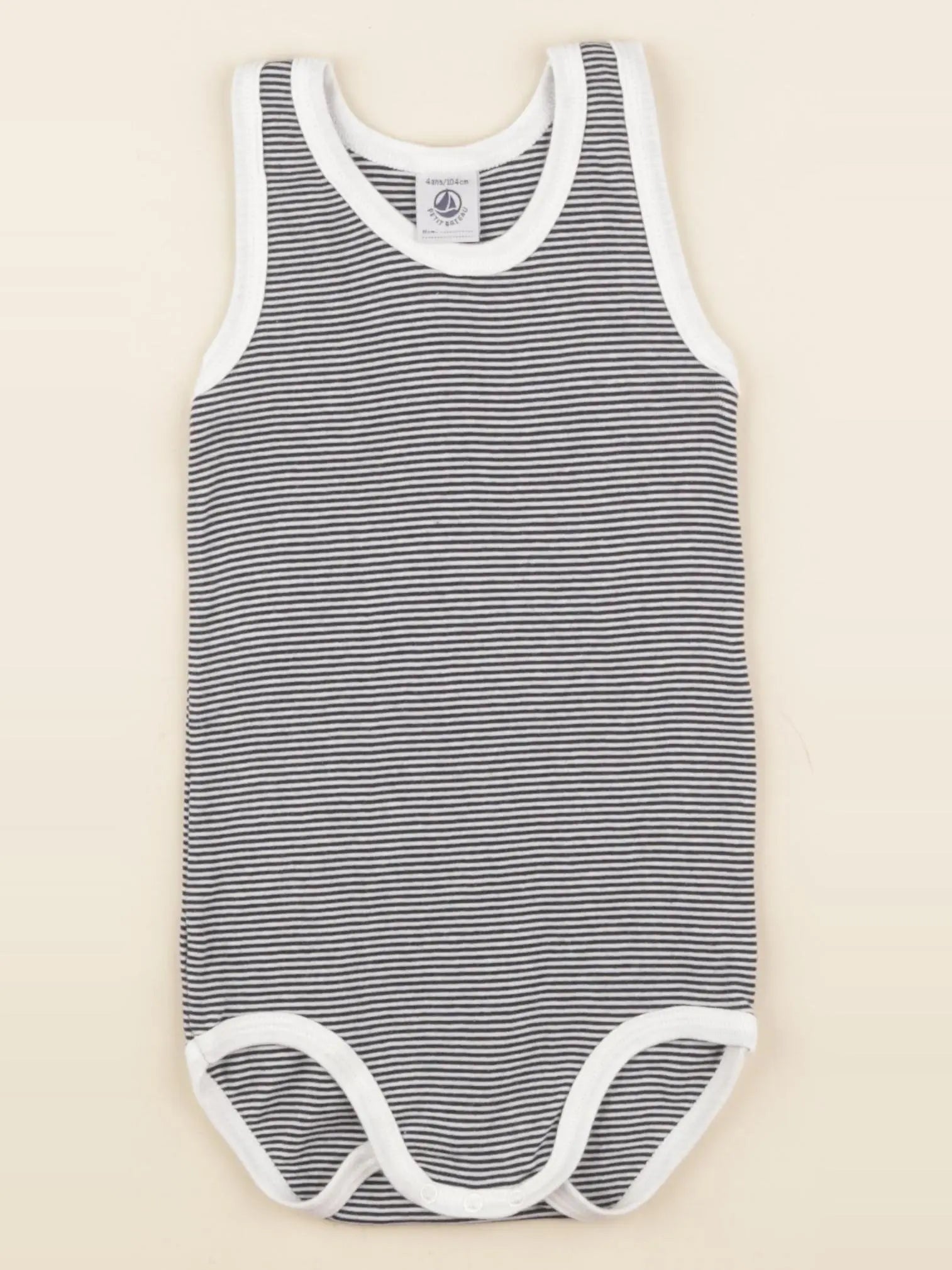 Petit Bateau - body blanc, bleu - 4 ans