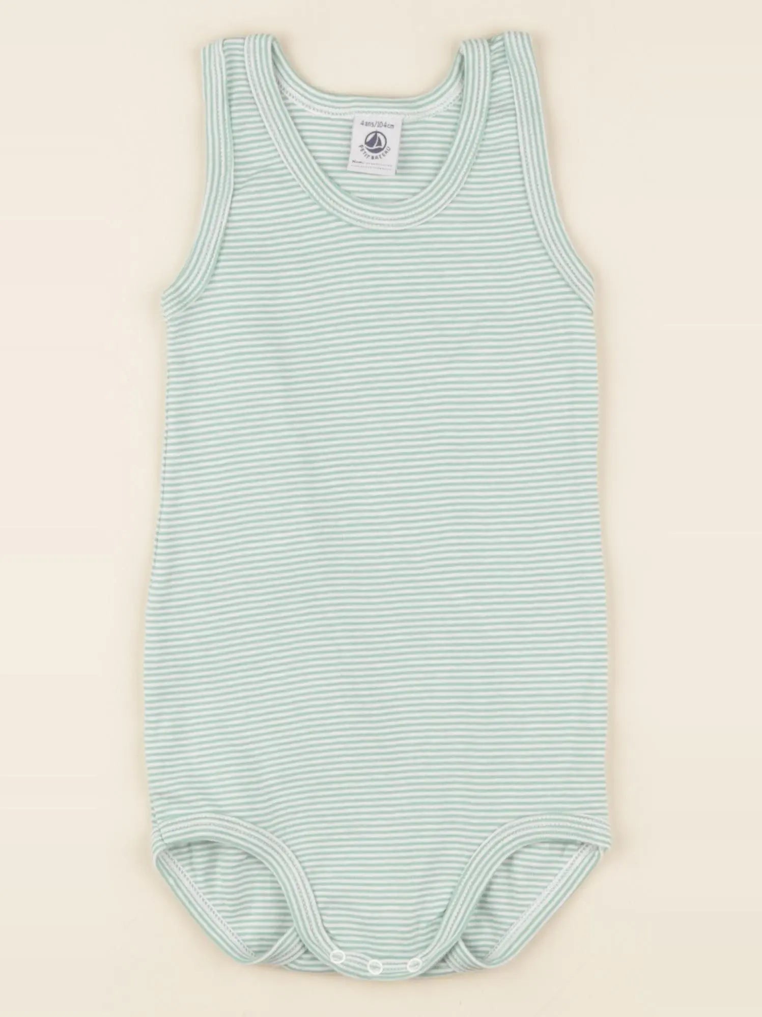 Petit Bateau - body blanc, vert - 4 ans